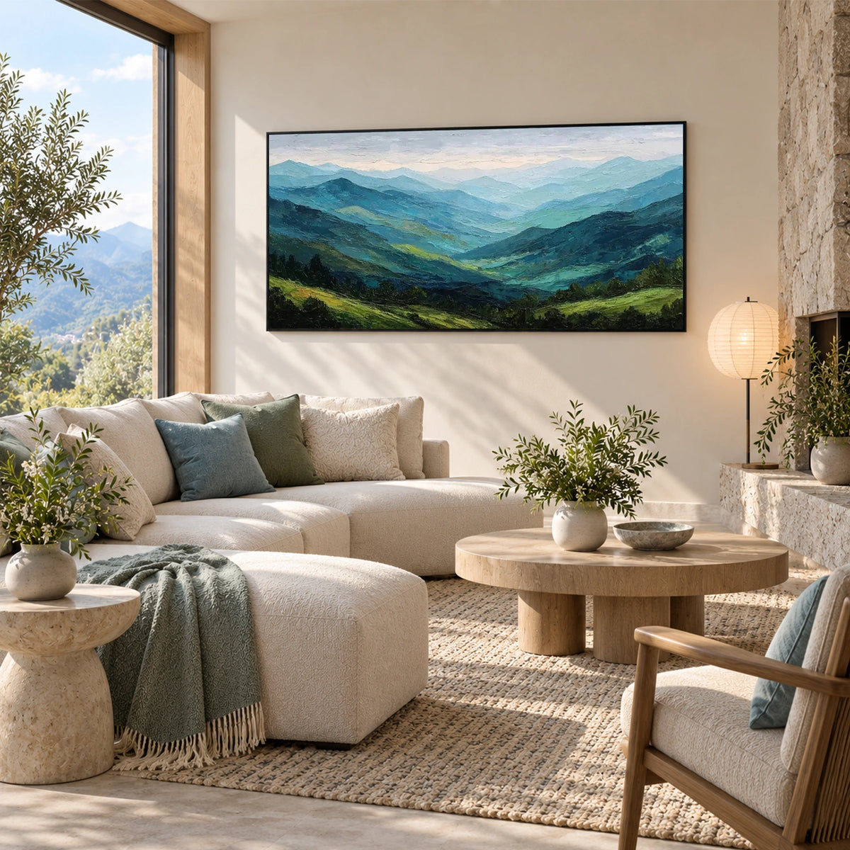 Abstract Mountain Textured Canvas Art #MO080