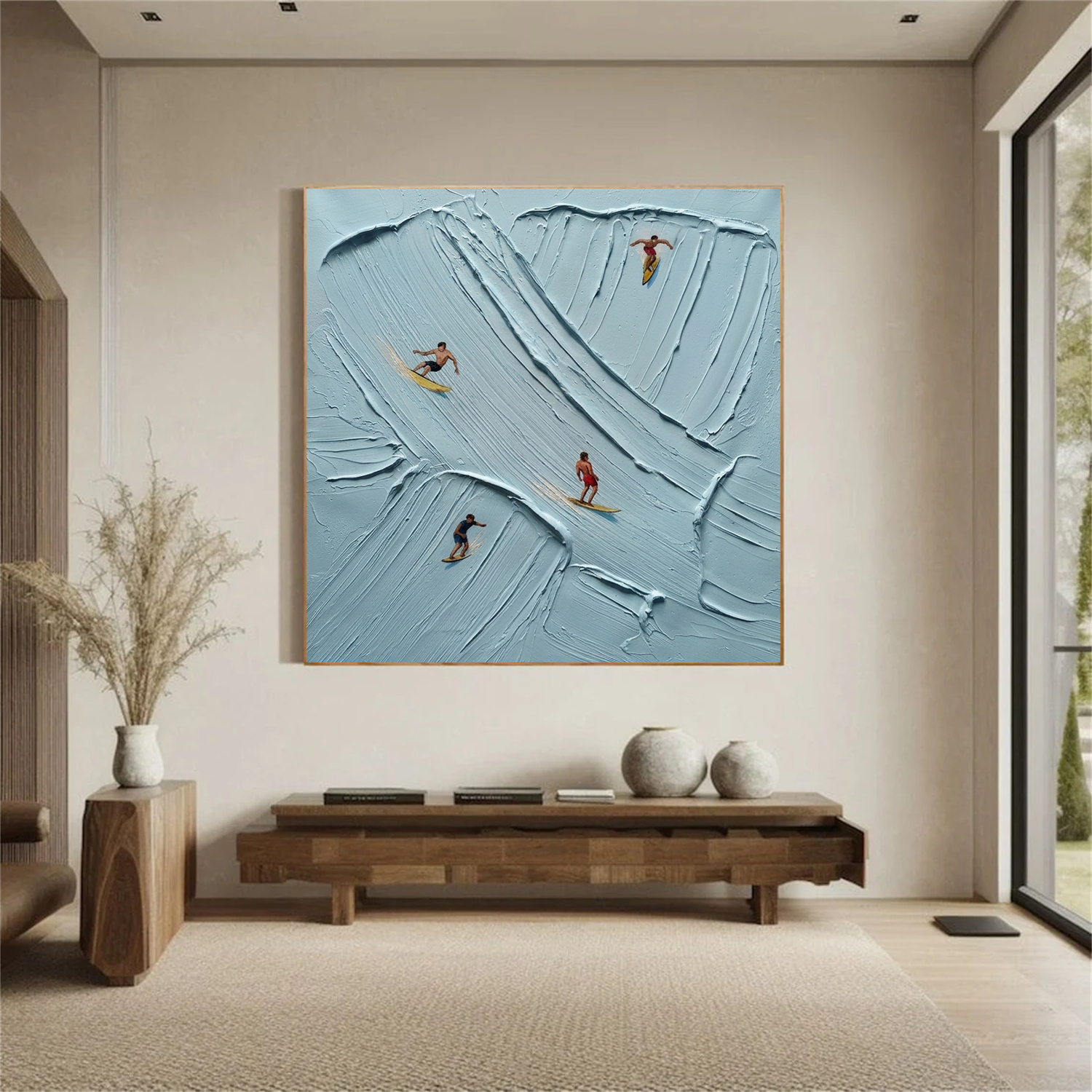 Surfing Sport Textured Wall Art #MS105