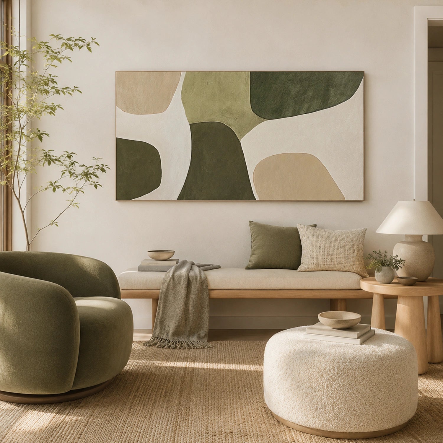 Green Minimalist Canvas Art #MT215