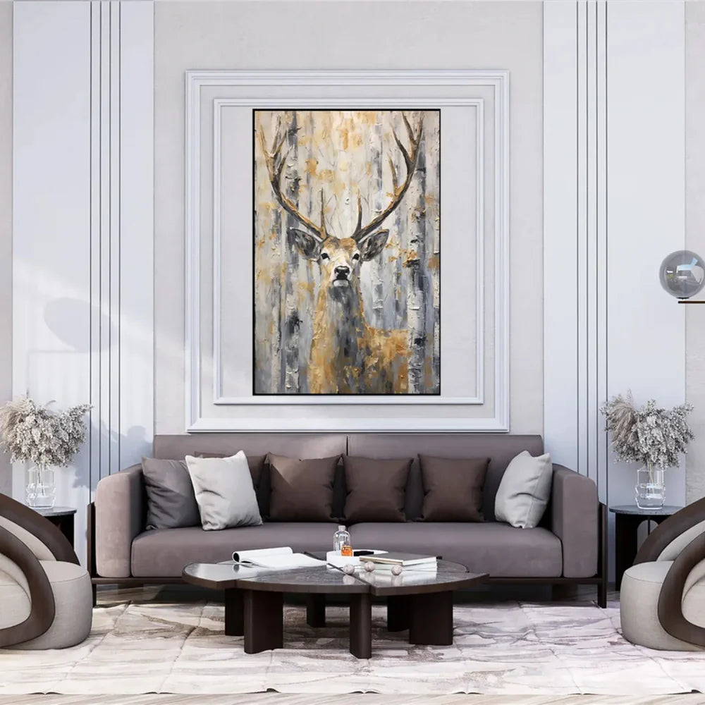 Animal Textured Canvas Art Painting #AC025