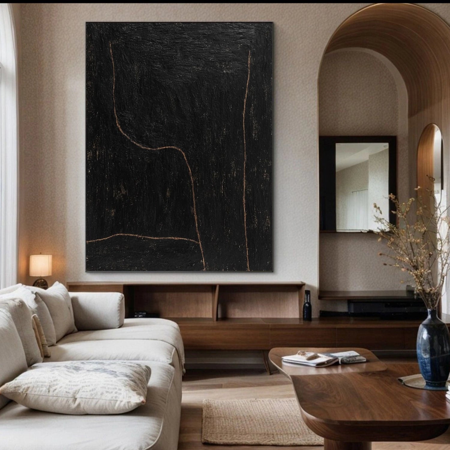 Black Minimalist Canvas Art #MT207