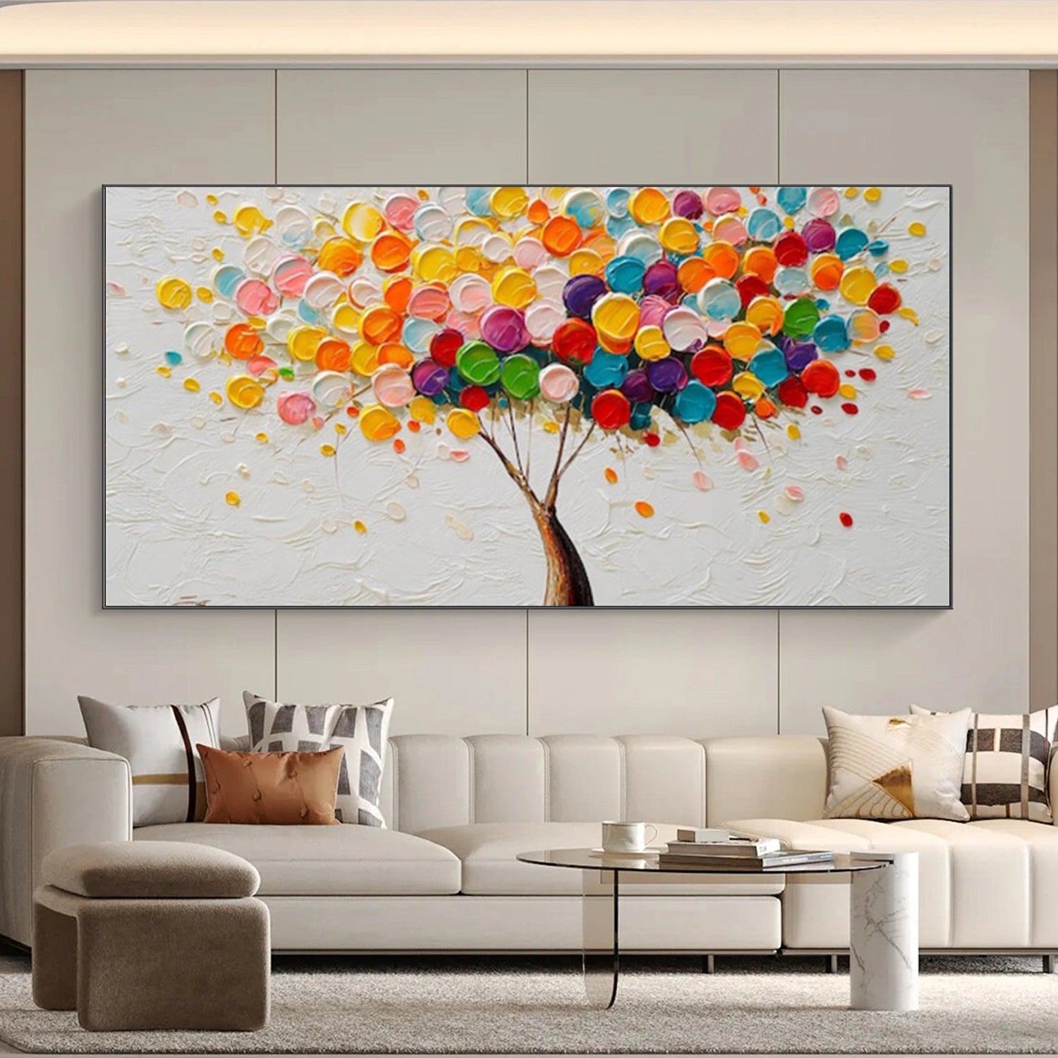 Colorful Tree Abstract Textured Wall Art #TP103
