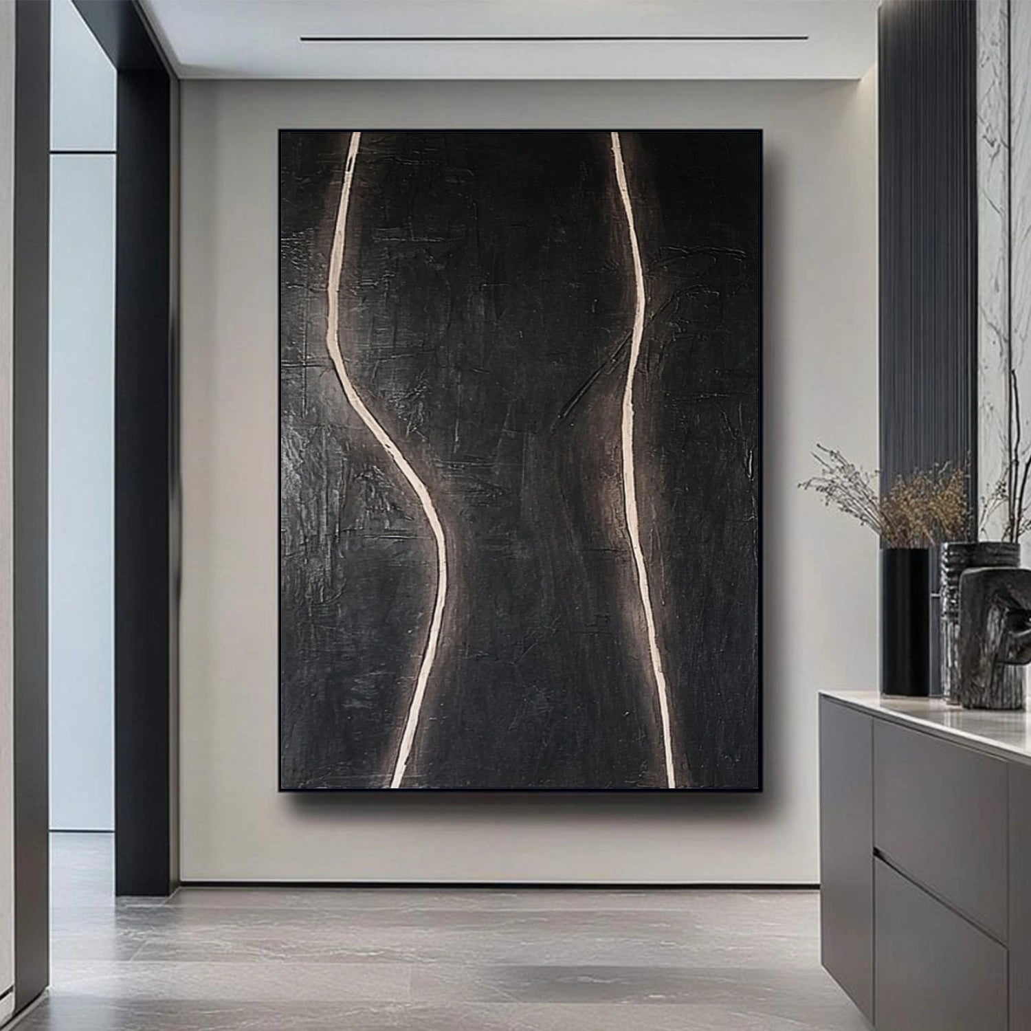 Black and White Minimalist Canvas Art #MT210