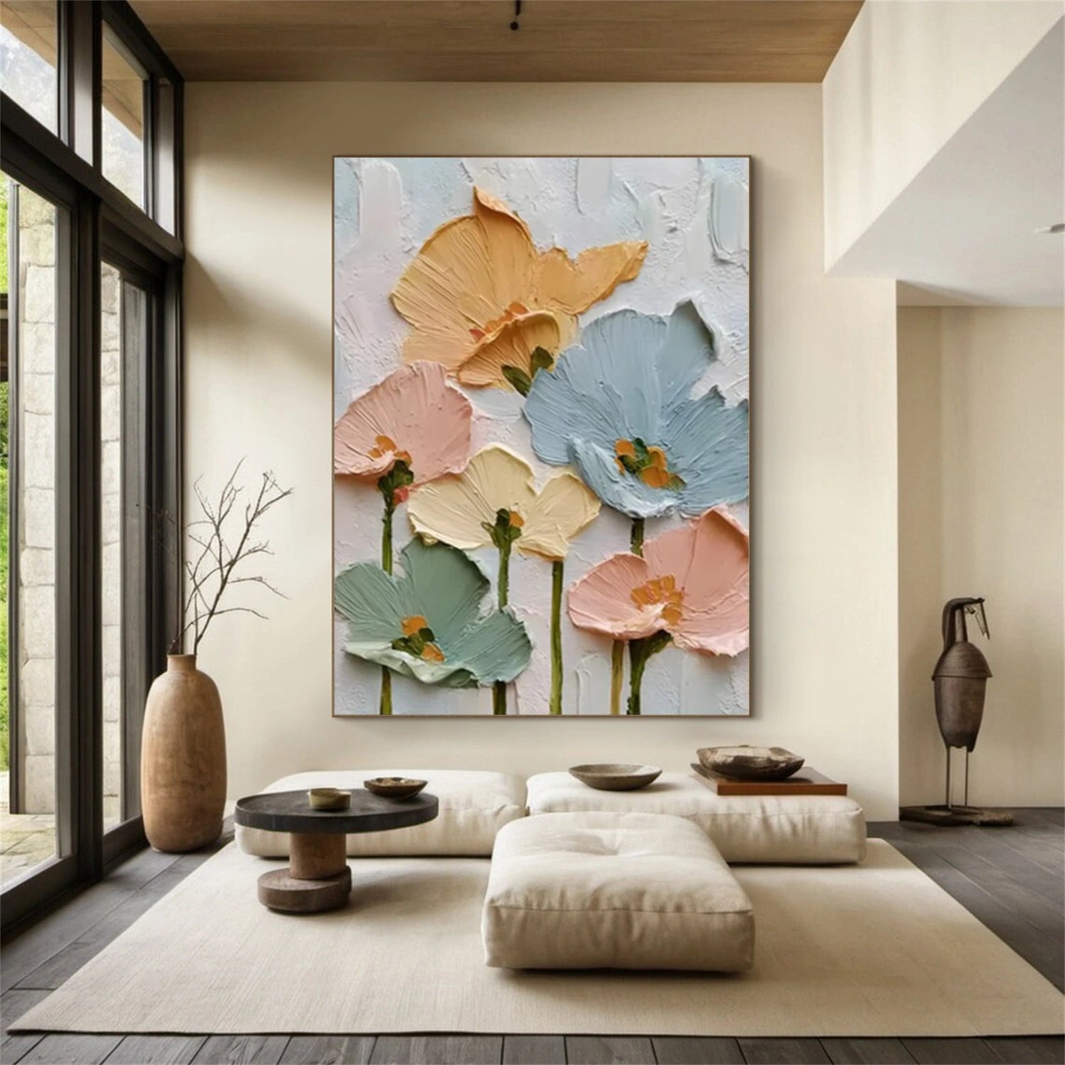 Flower Abstract Textured Wall Art #FP122