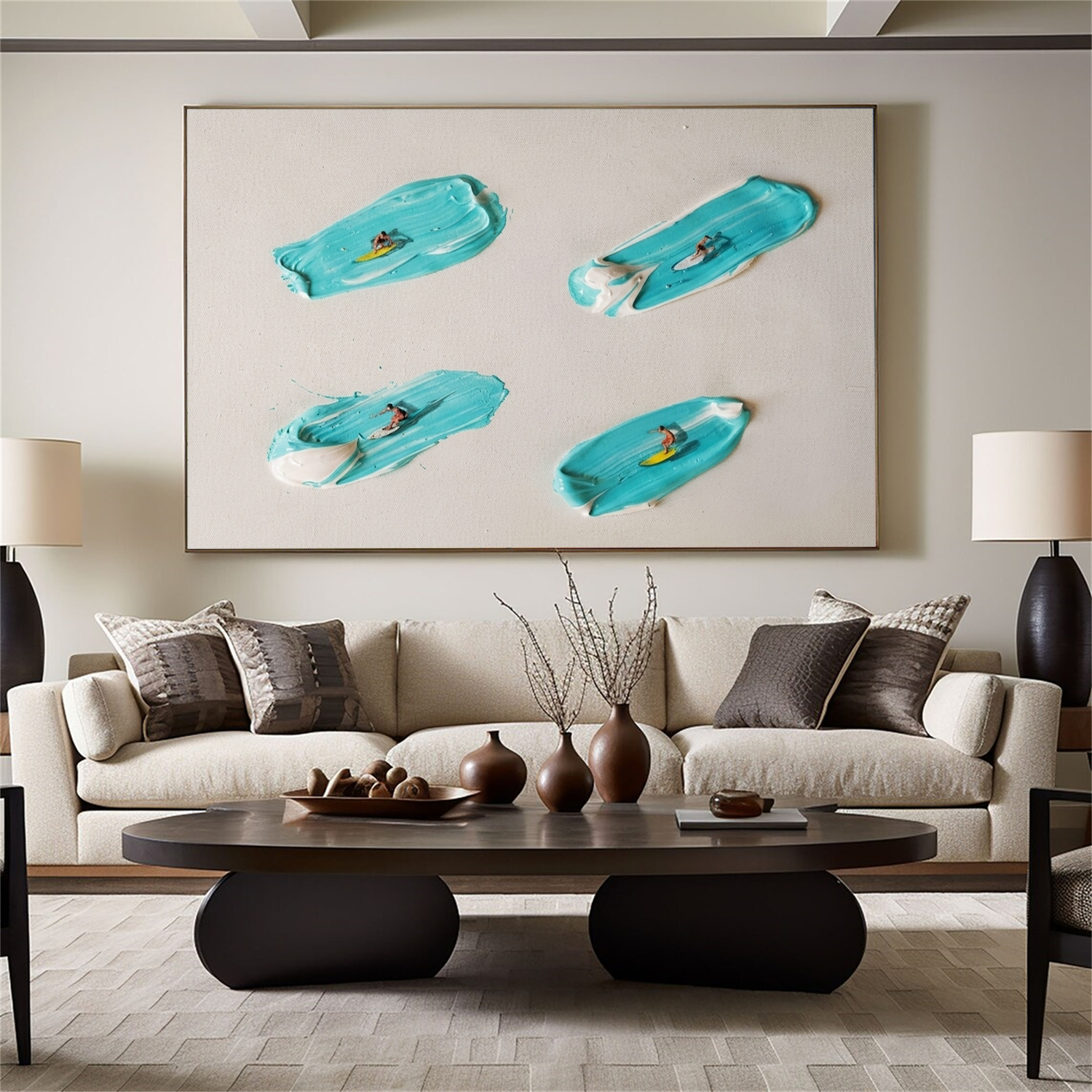 Surfing Sport Textured Wall Art #MS113