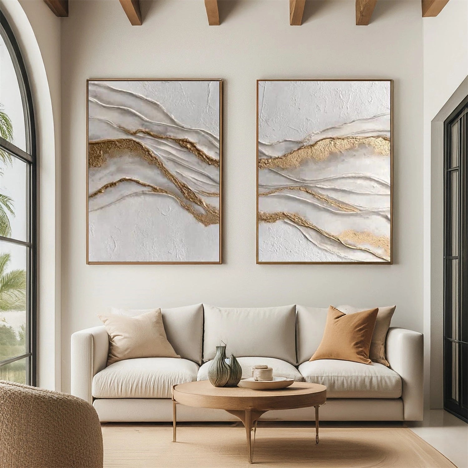 Abstract Textured Wall Art Set of 2 #AT139
