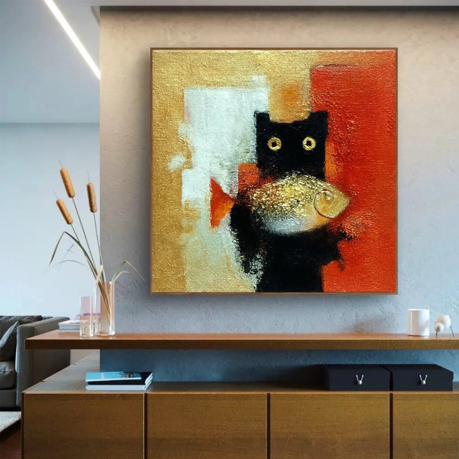 Abstract Animal Cat Wall Art #AC121