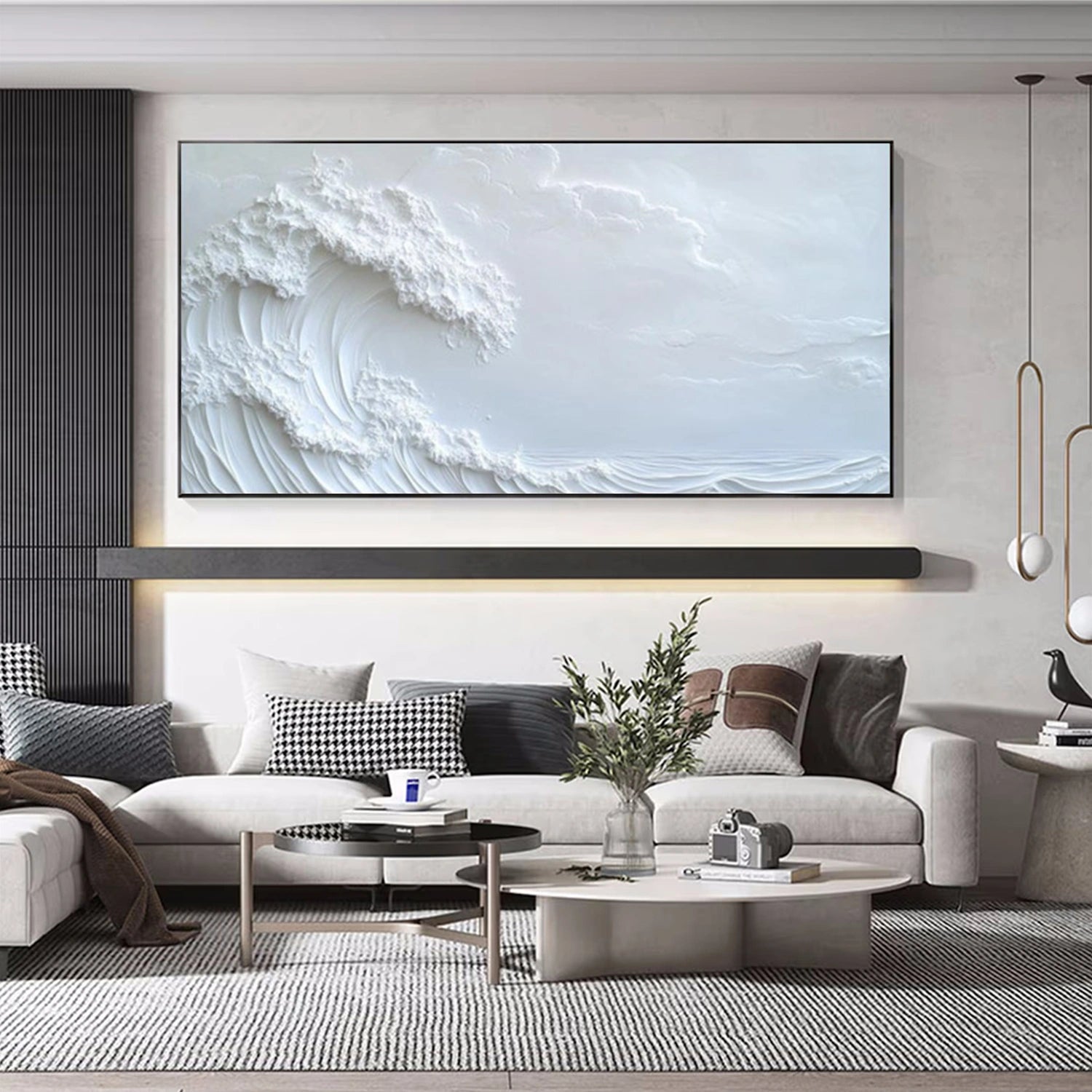 Ocean And Sky Minimalist Textured Wall Art #OS141