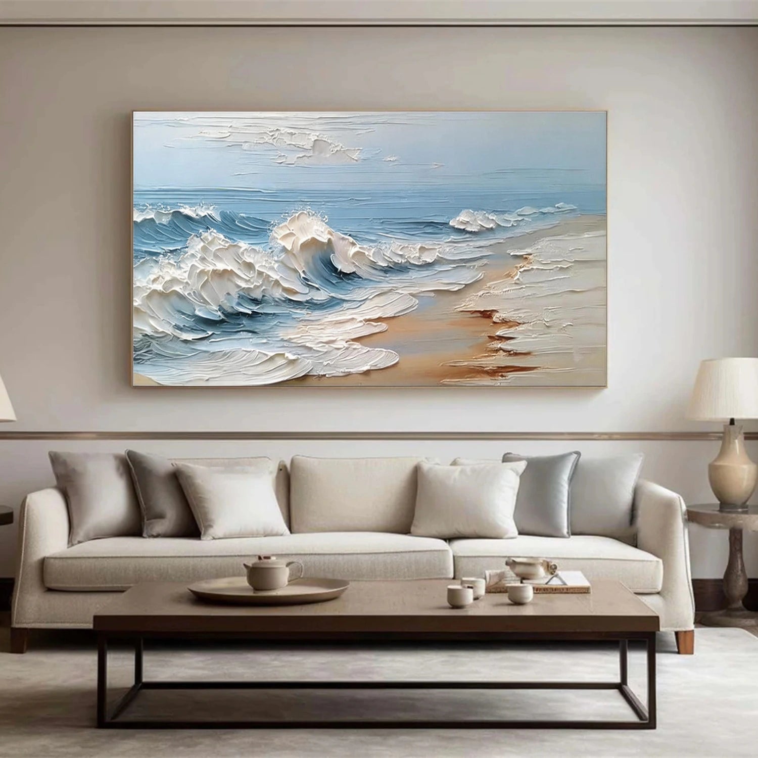 Ocean And Sky Abstract Textured Wall Art #OS156