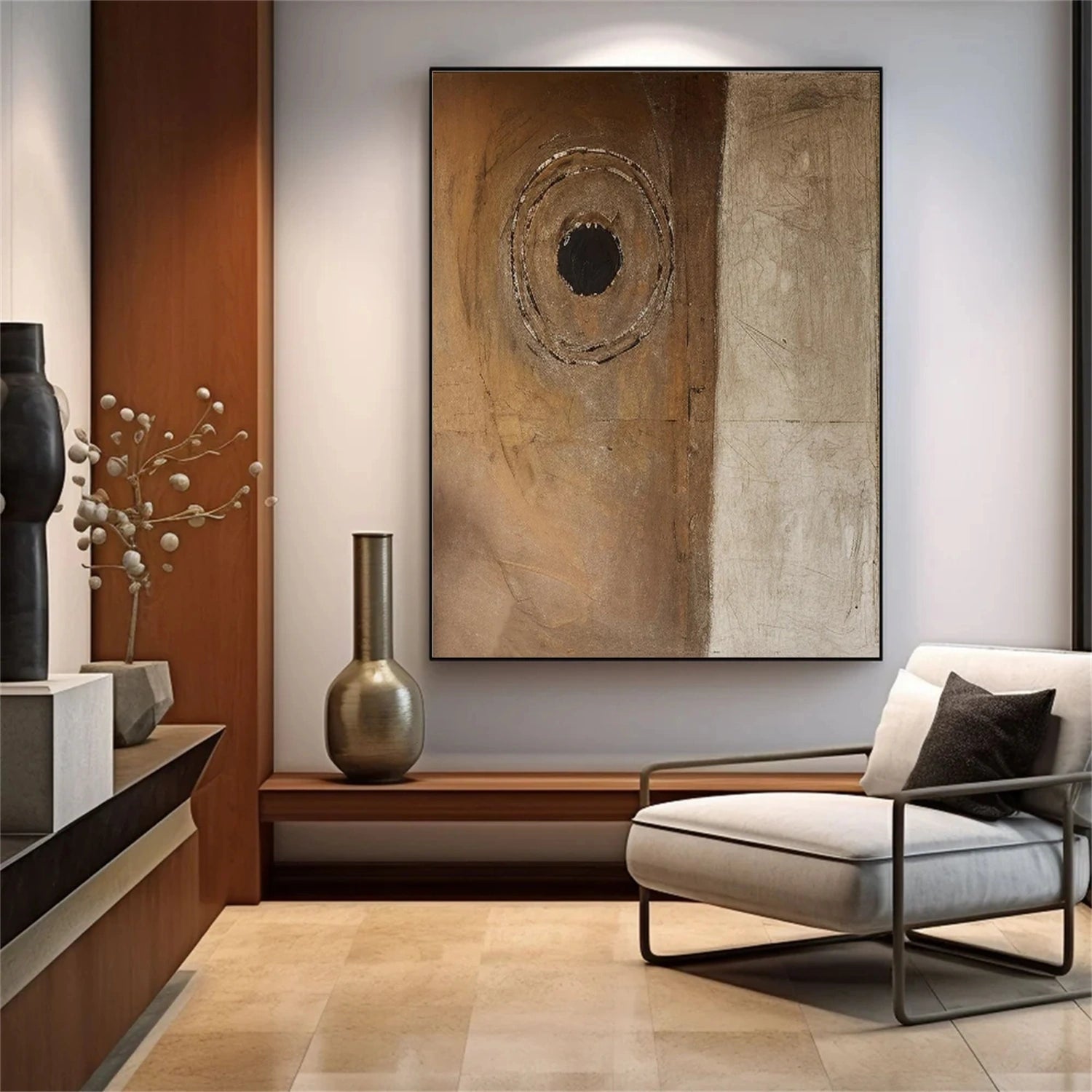 Brown and Beige Wabi Sabi Canvas Art #WS049