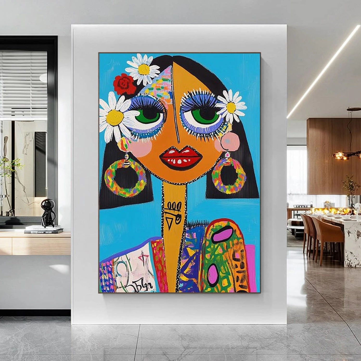 Abstract Portrait Canvas Art #AE119