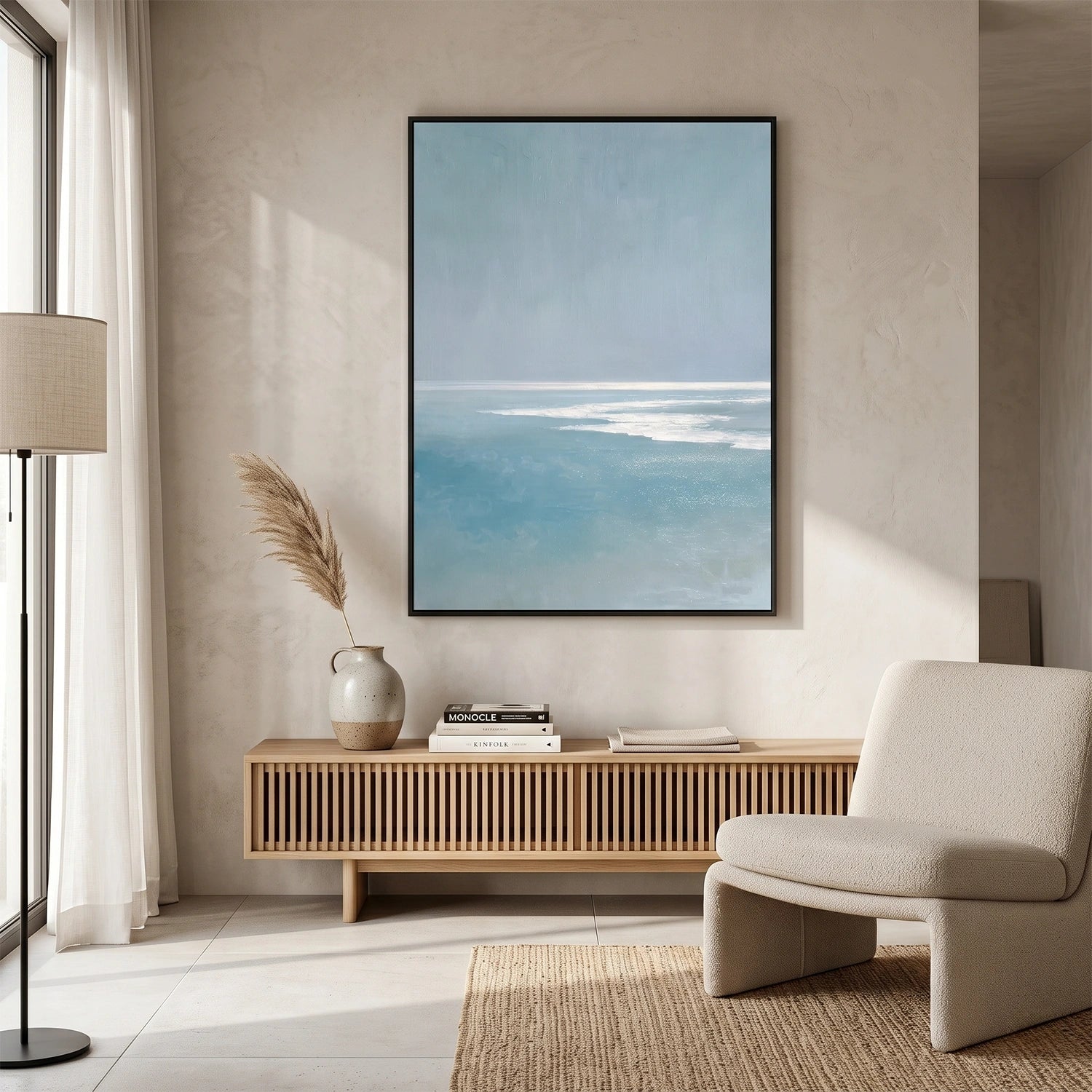Blue Ocean And Sky Abstract Wall Art #OS166