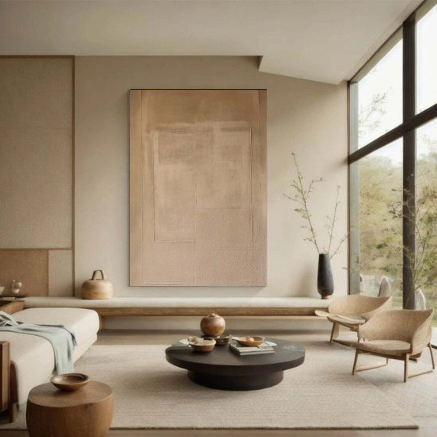 Beige and Brown Wabi Sabi Canvas Art #WS111