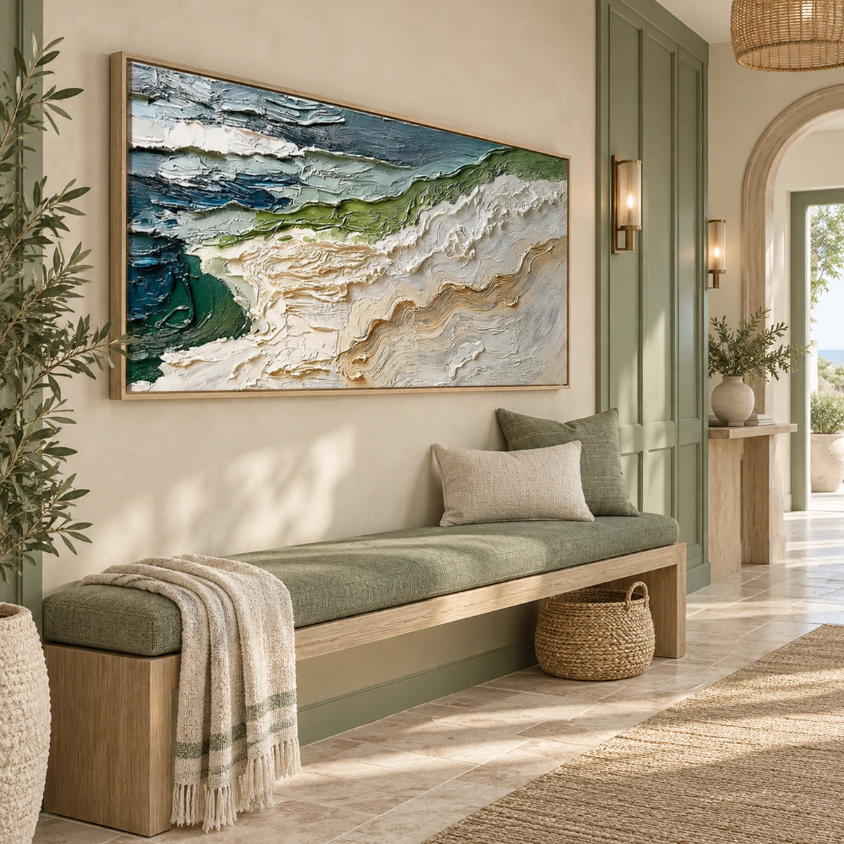 Ocean And Sky Abstract Textured Wall Art #OS216