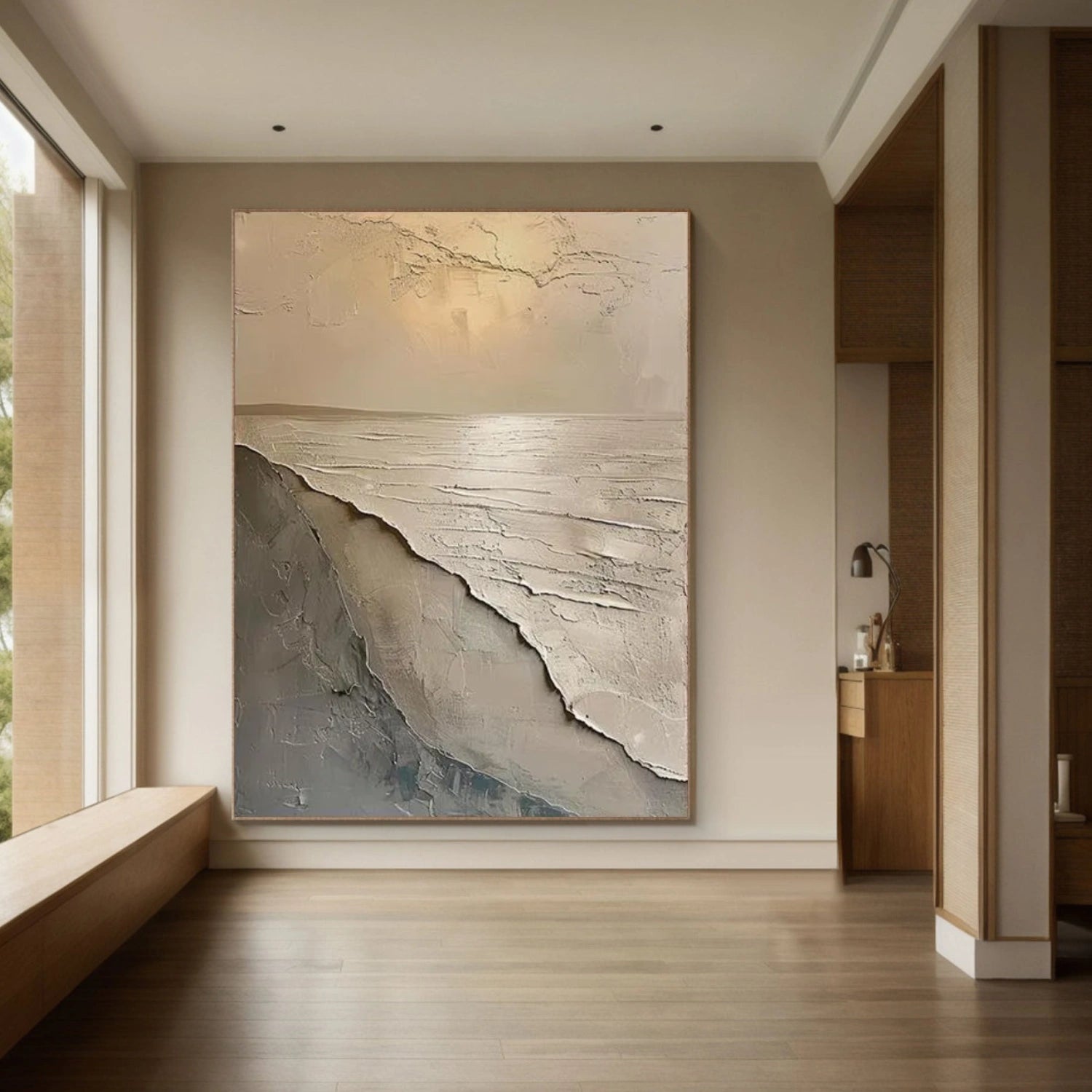 Ocean And Sky Abstract Textured Wall Art #OS075