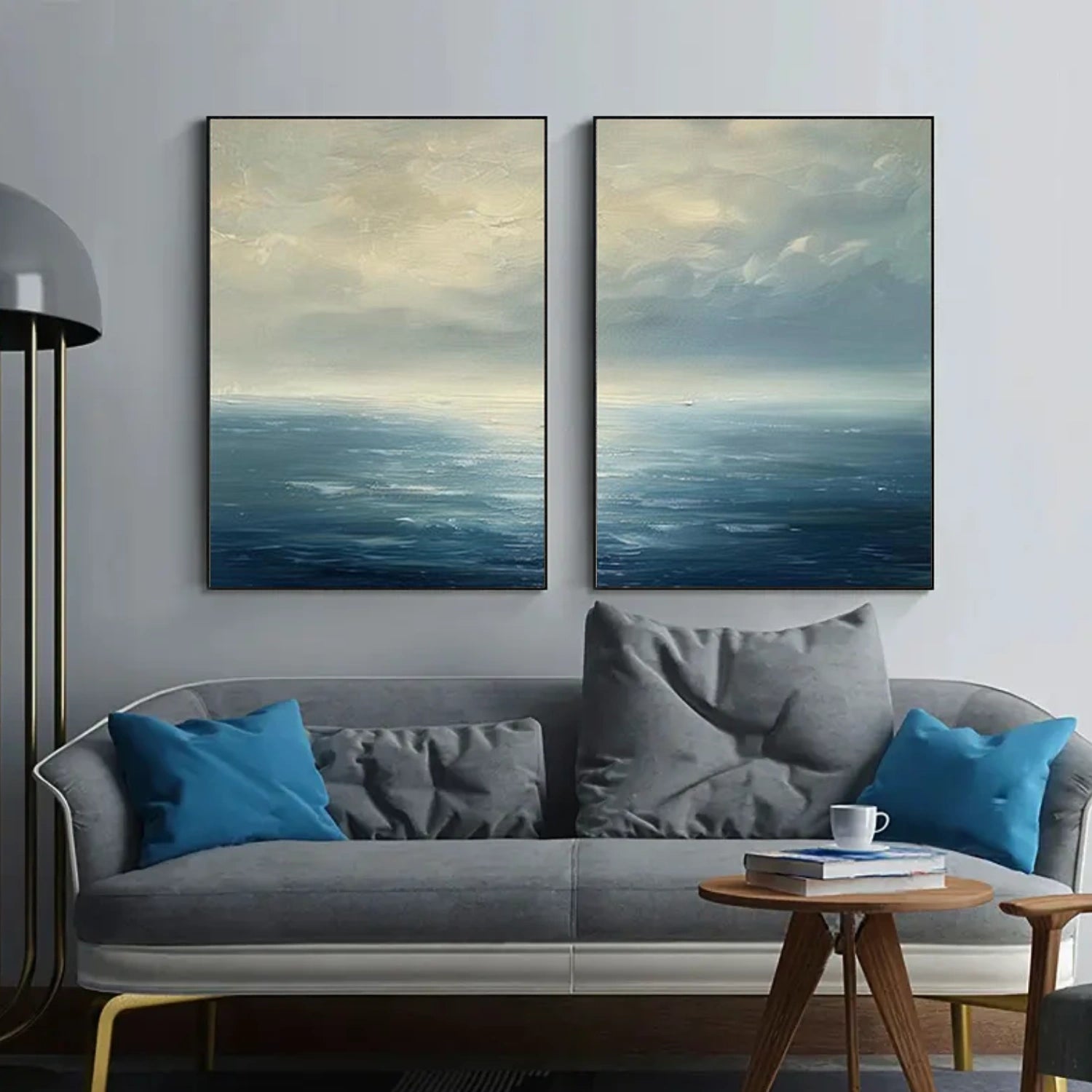 Ocean And Sky Abstract Wall Art Set of 2 #OS121