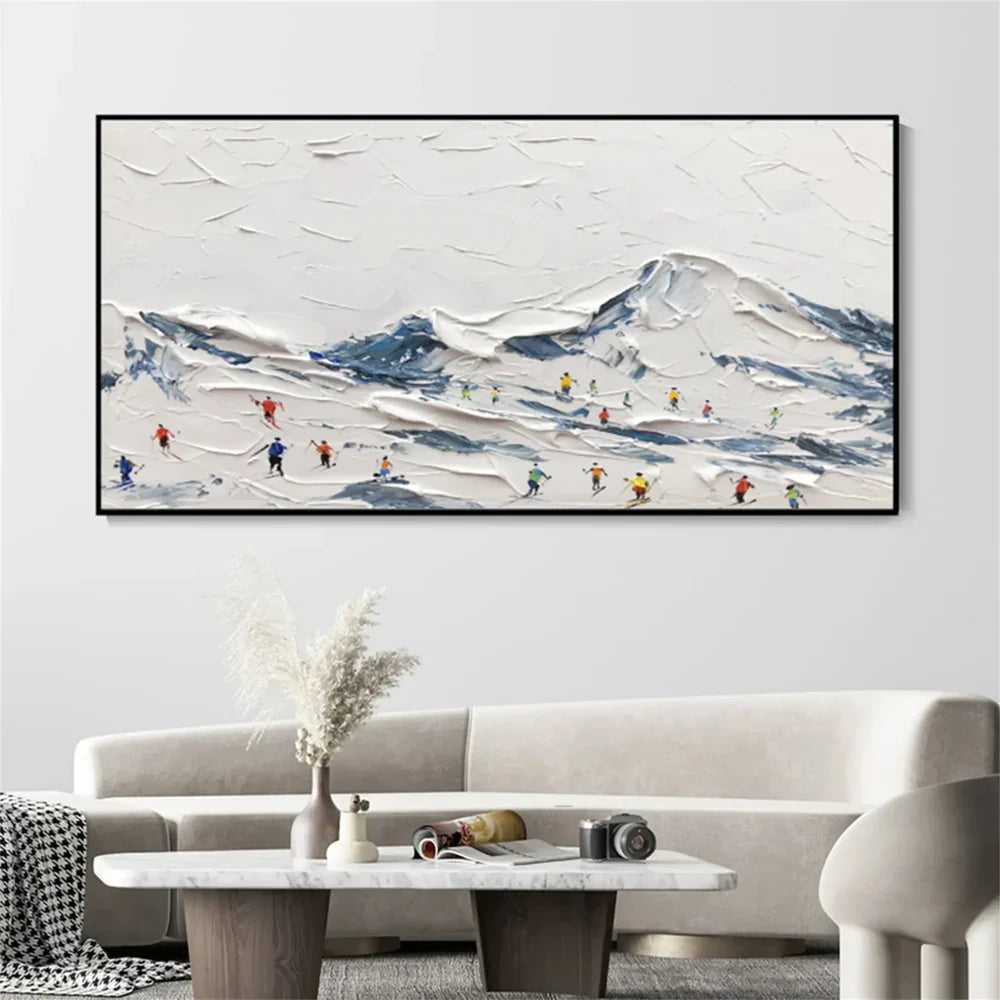Skiing Sports Textured Painting Canvas #MS002