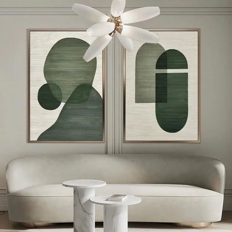 Green Minimalist Canvas Set of 2 #MT108