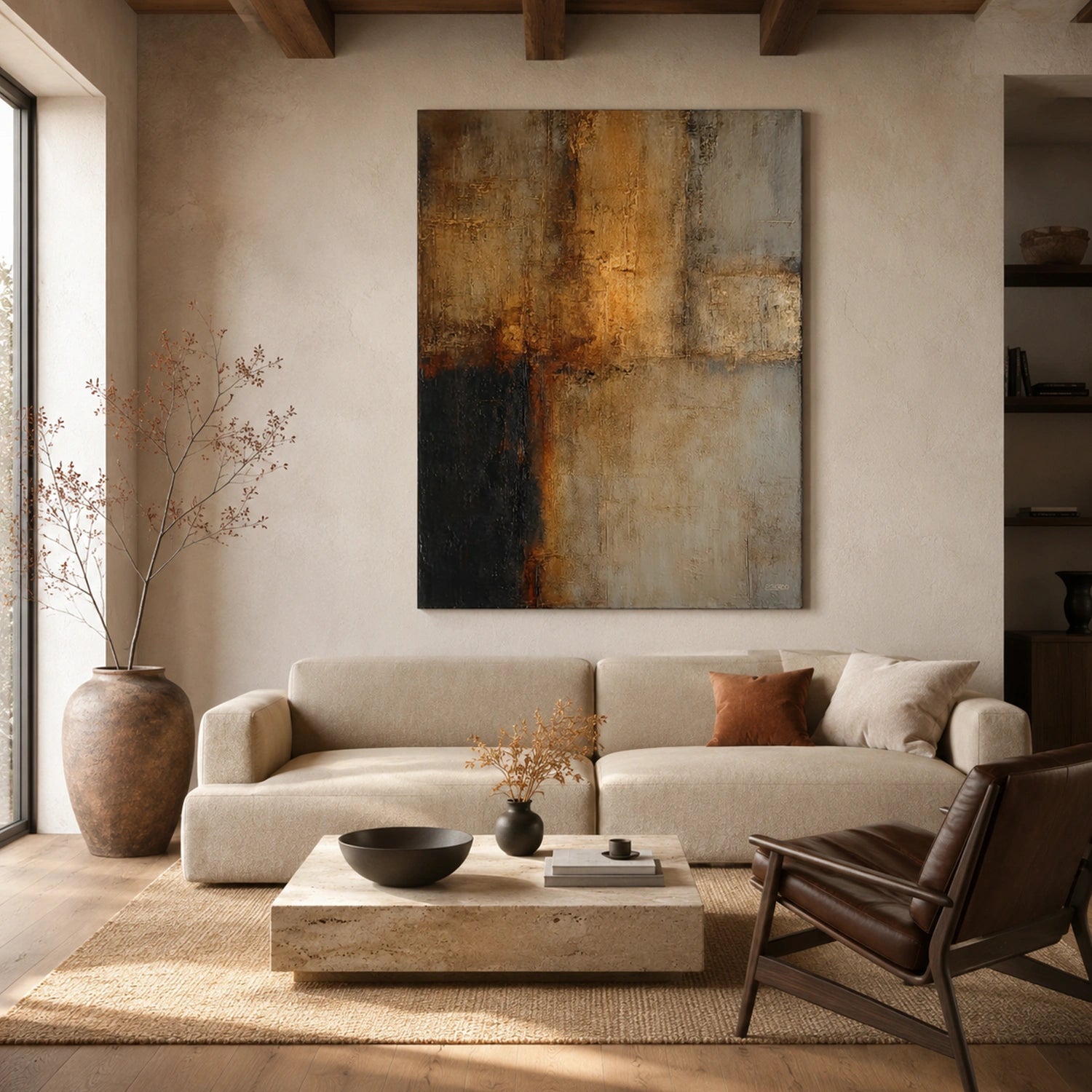 Wabi Sabi Textured Canvas Art #WS139