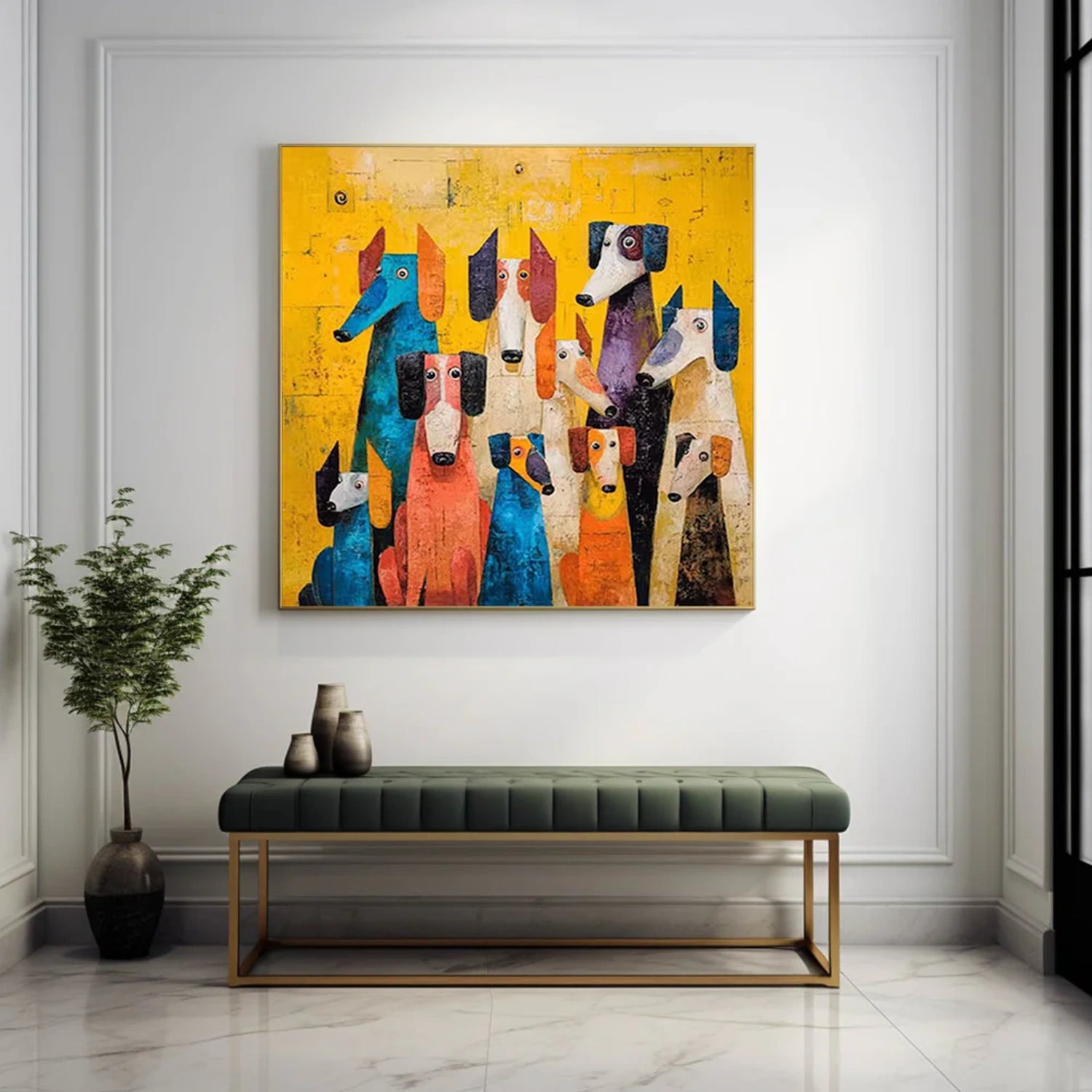 Abstract Animal Dog Wall Art #AC075