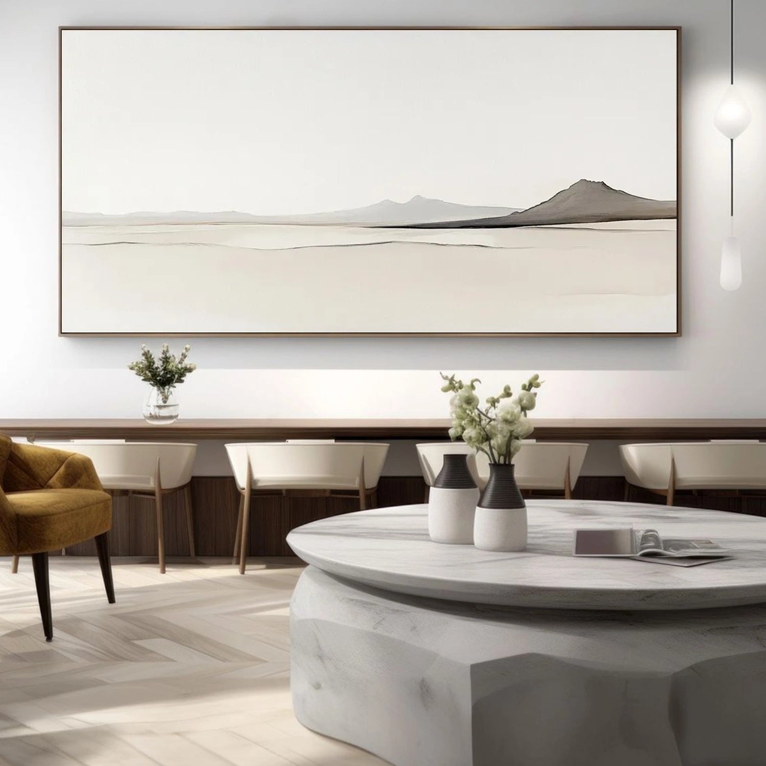 White Minimalist Canvas Art #MT151