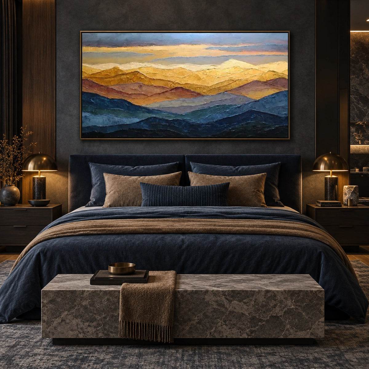 Abstract Mountain Textured Canvas Art #MO074