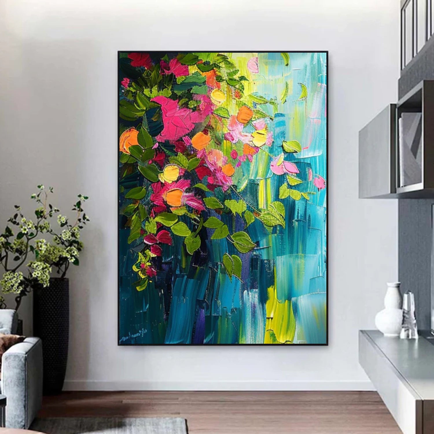 Colorful Flower Abstract Wall Art #FP153