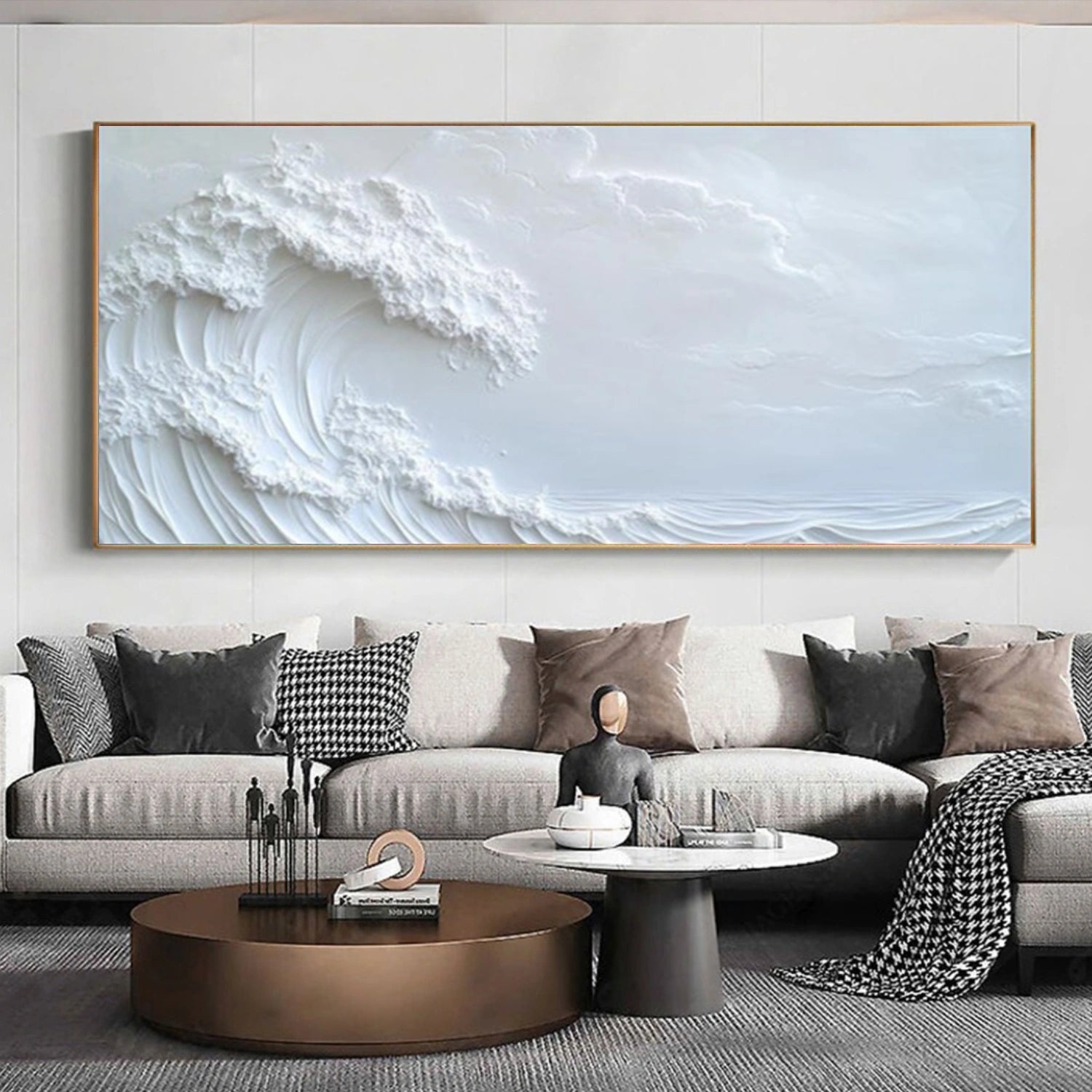 Ocean And Sky Minimalist Textured Wall Art #OS141