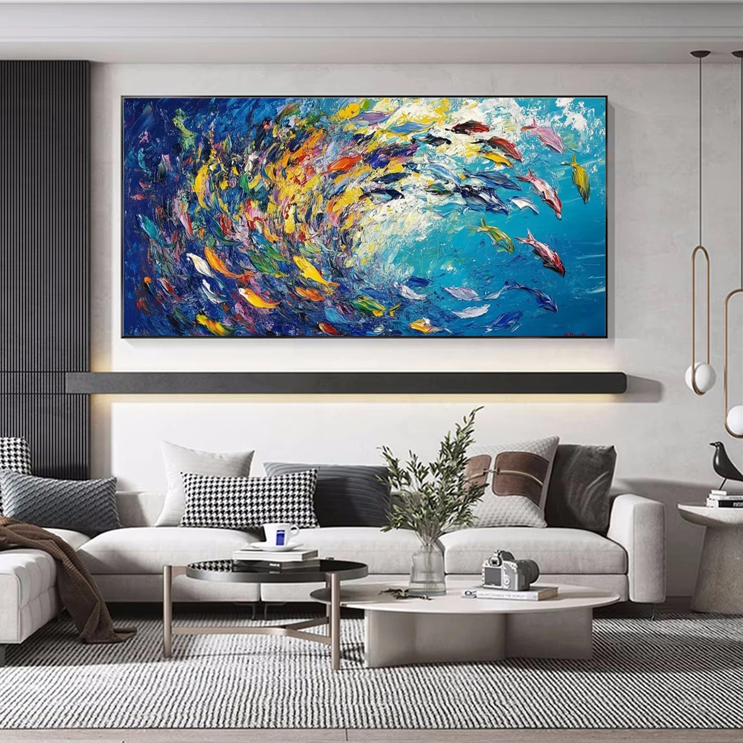 Abstract Animal Fish Textured Wall Art #AC039