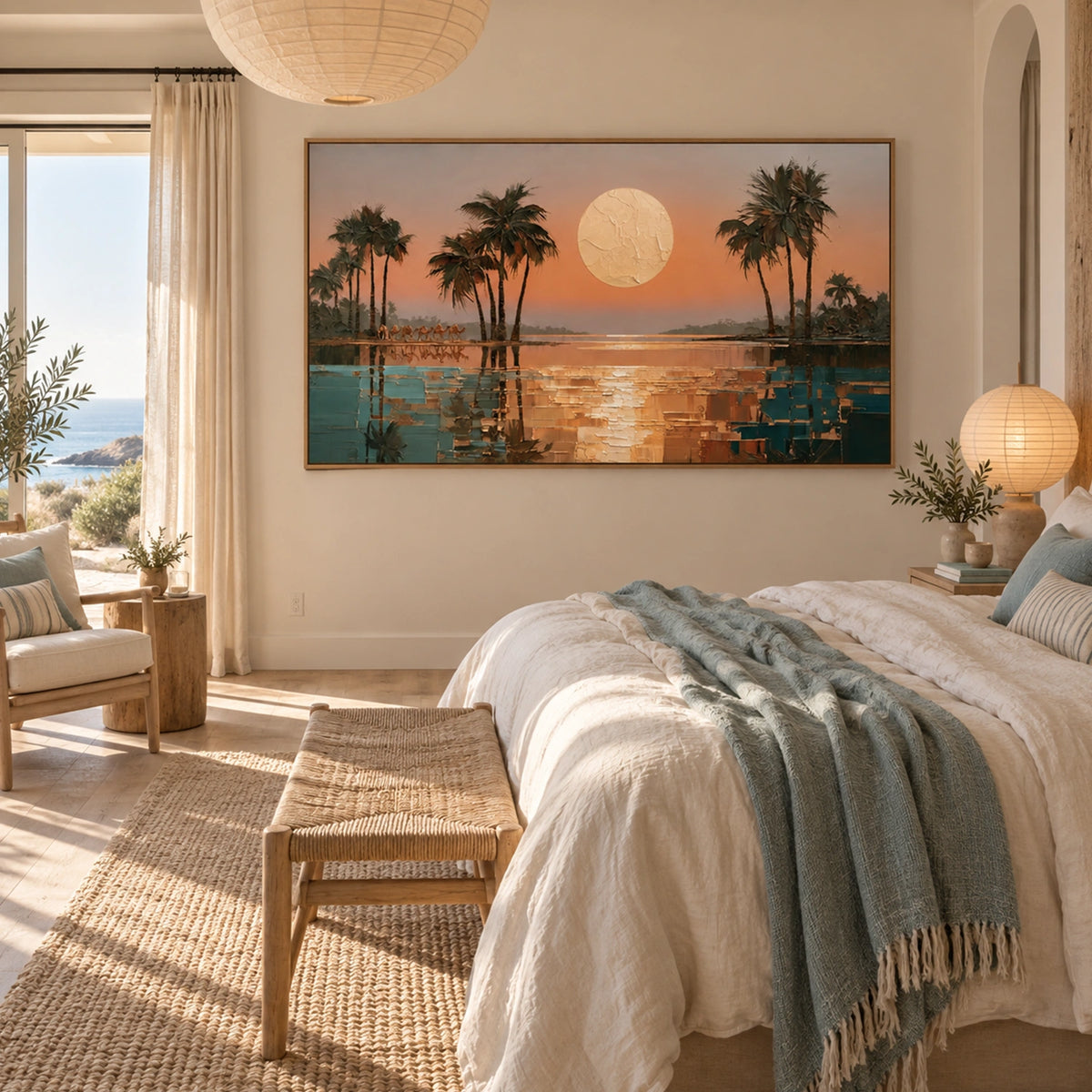 Ocean And Sky Abstract Textured Wall Art #OS222