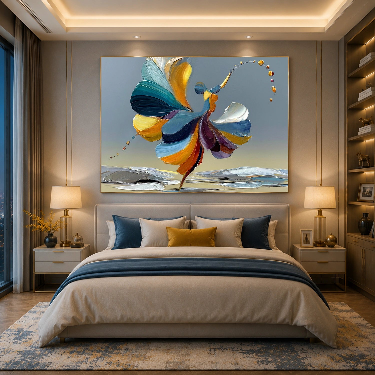 Abstract Portrait Textured Canvas Art #AE149