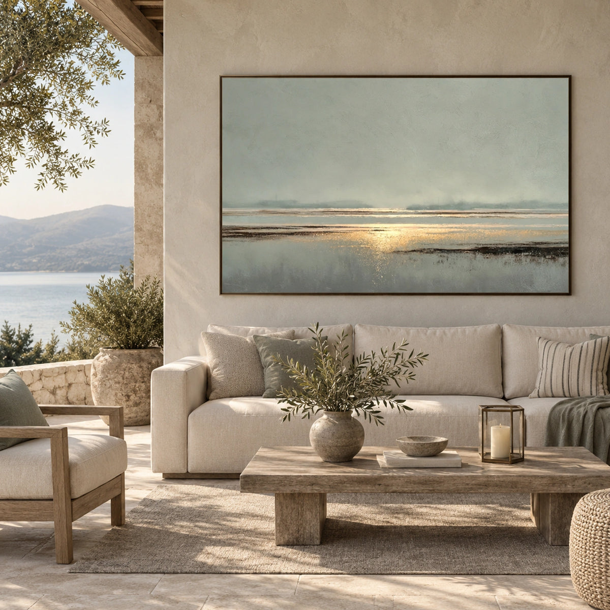 Ocean And Sky Abstract Wall Art #OS235