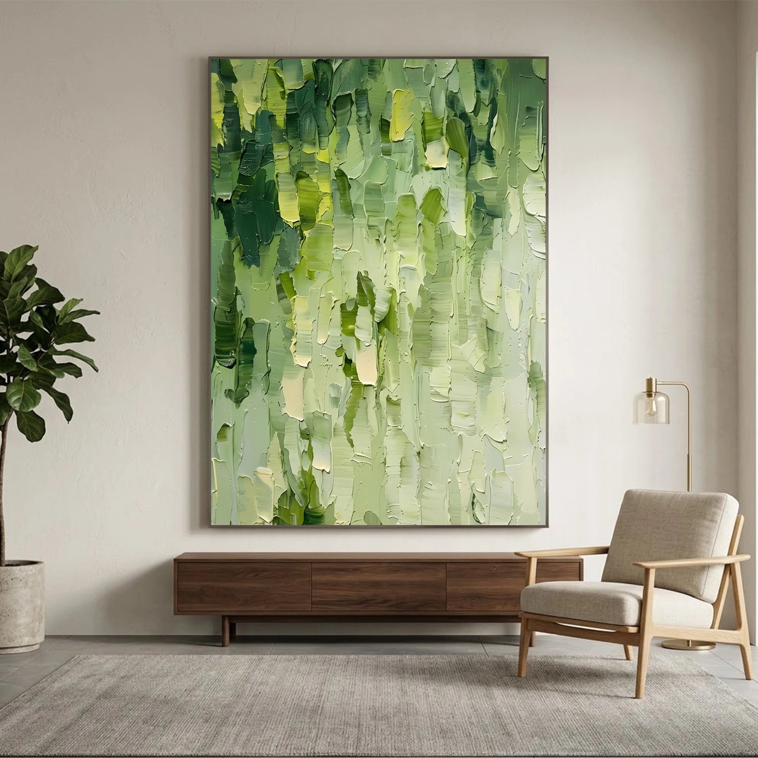 Green Abstract Textured Wall Art #AT163