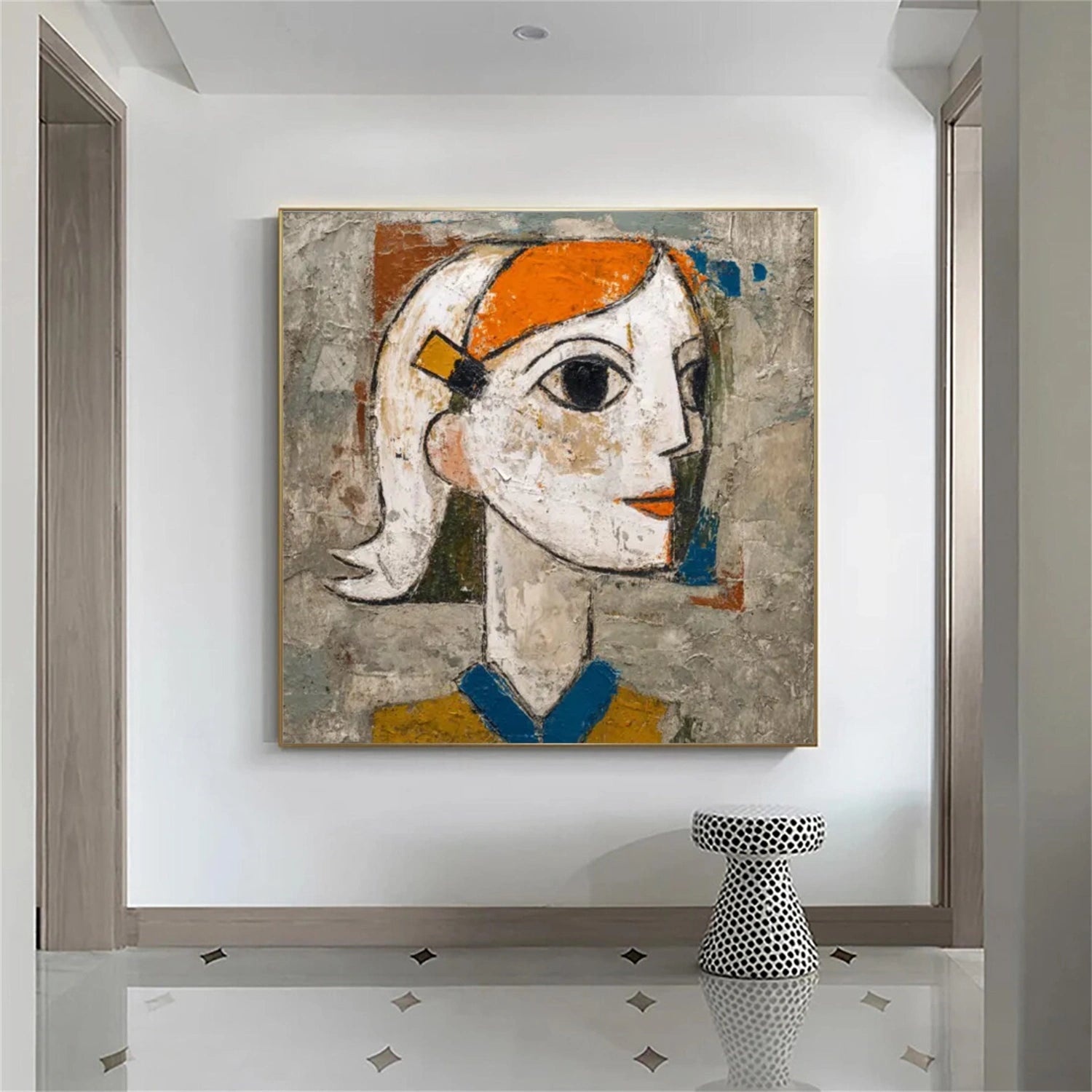 Abstract Portrait Canvas Art #AE050