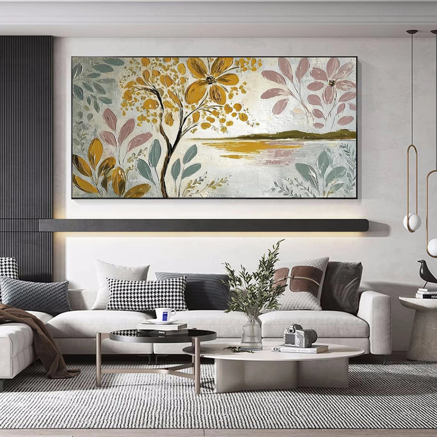 Flower And Tree Abstract Textured Painting Canvas #FT012