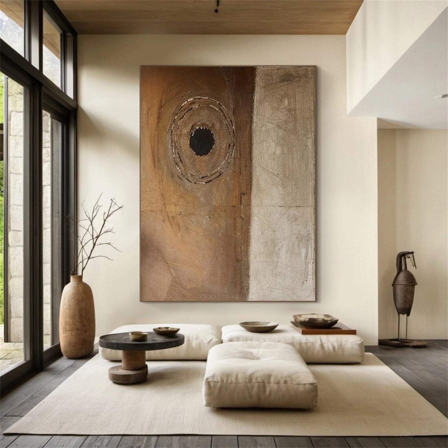 Brown and Beige Wabi Sabi Canvas Art #WS049