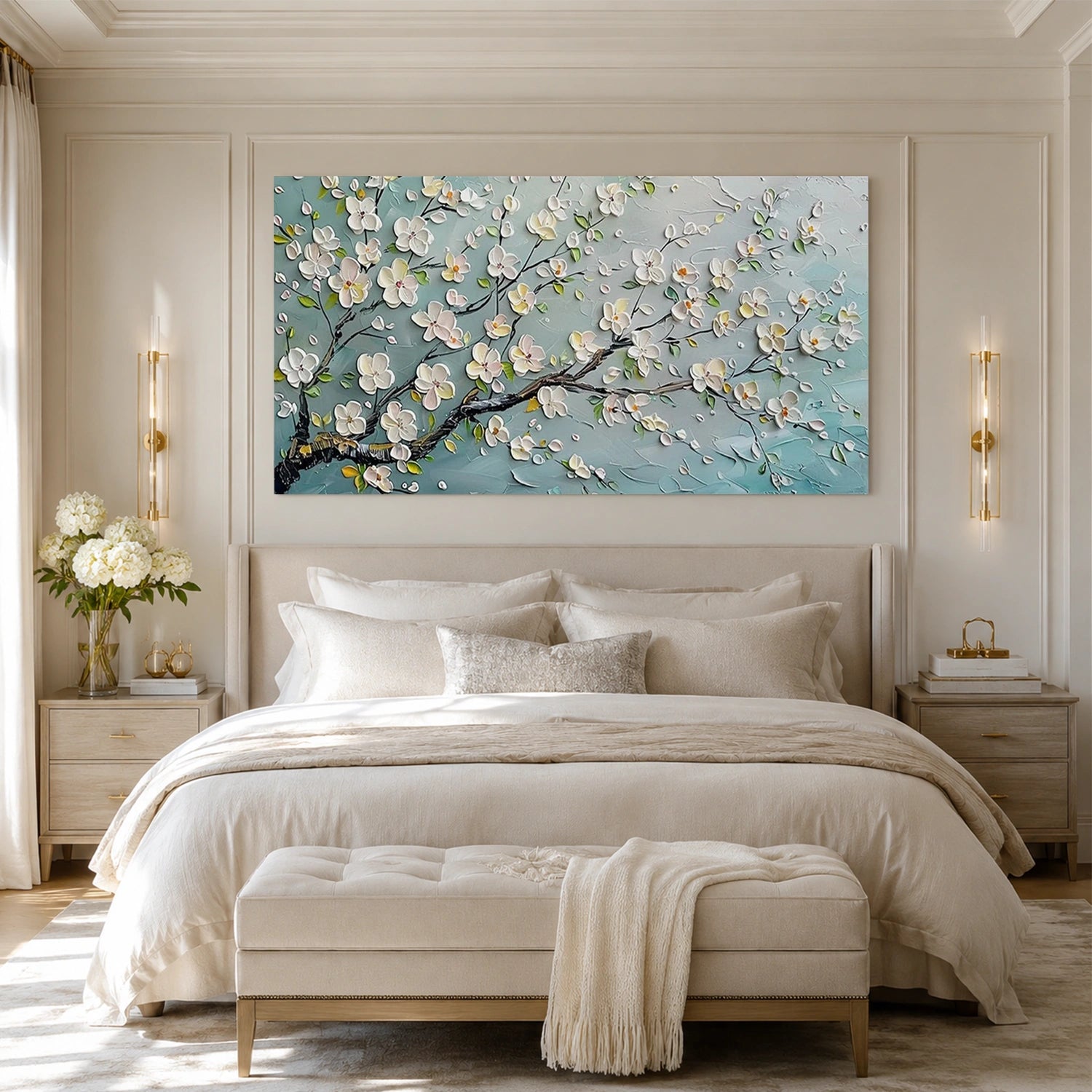 Flower And Tree Abstract Textured Painting Canvas #FT014