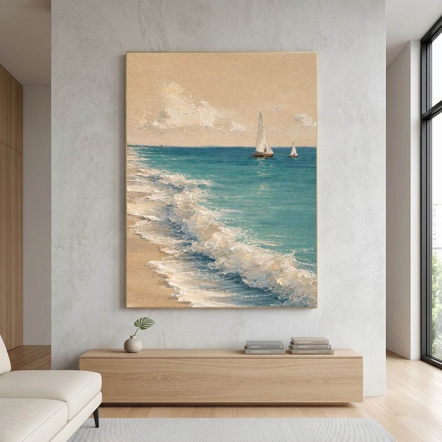 Ocean And Sky Abstract Textured Wall Art #OS161