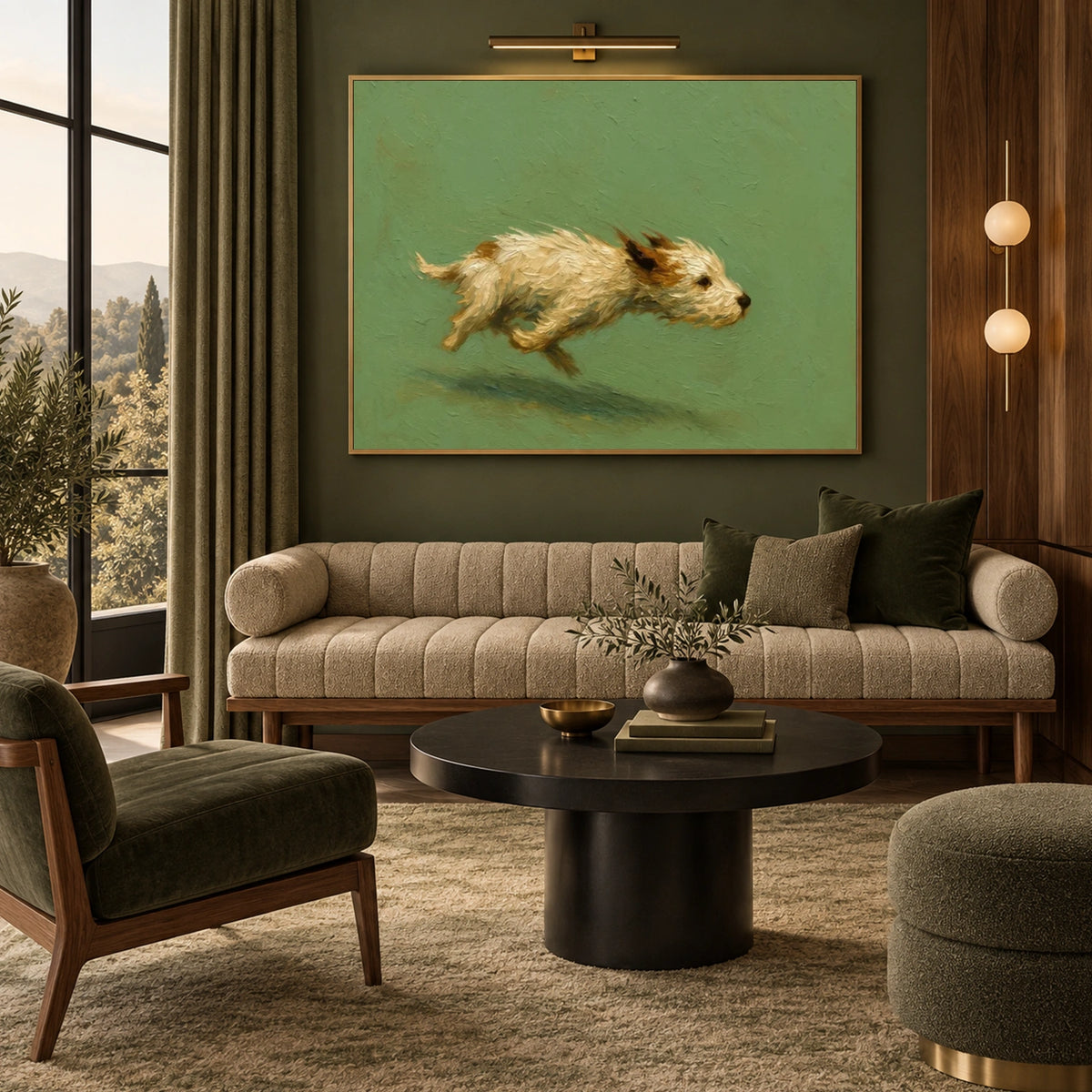 Abstract Animal Dog Textured Wall Art #AC162