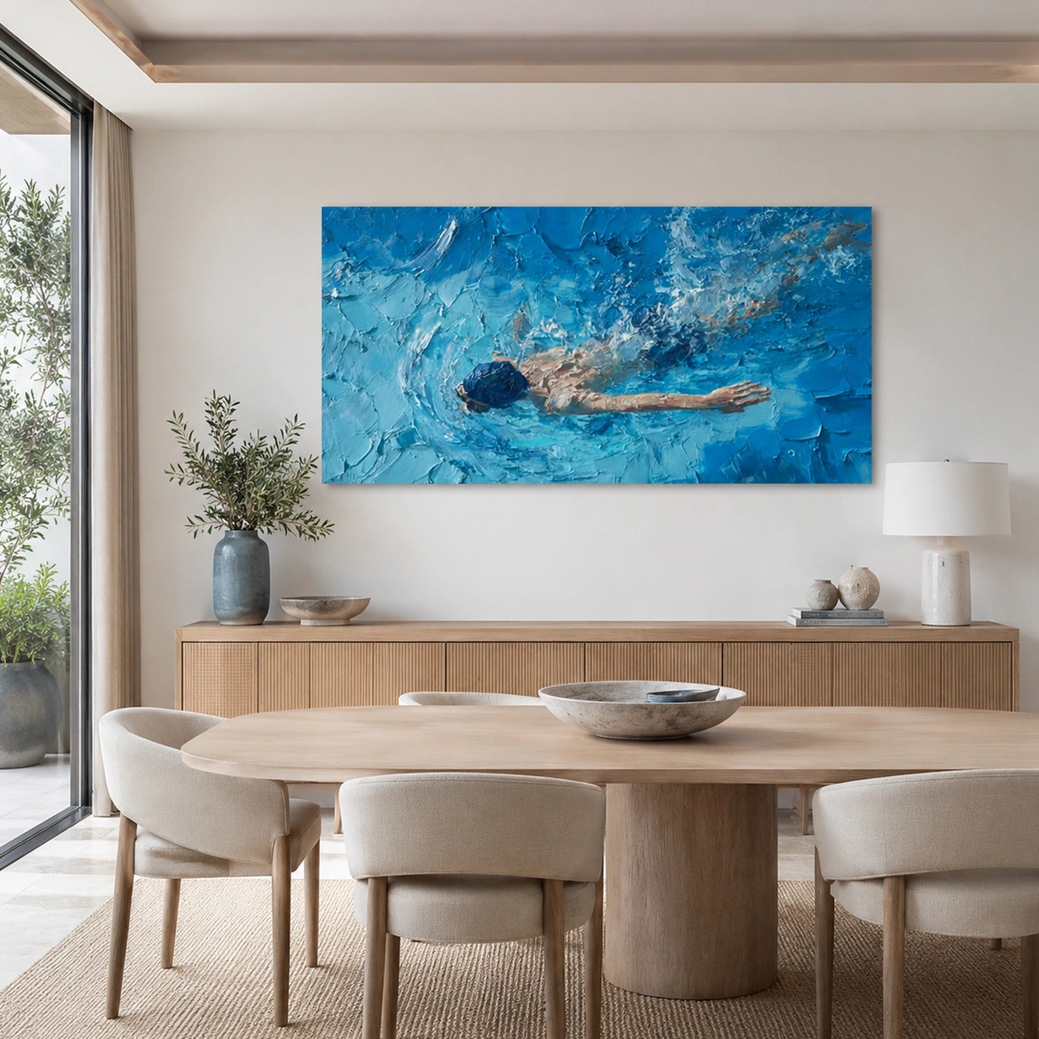 Swimming Sport Textured Wall Art #MS131