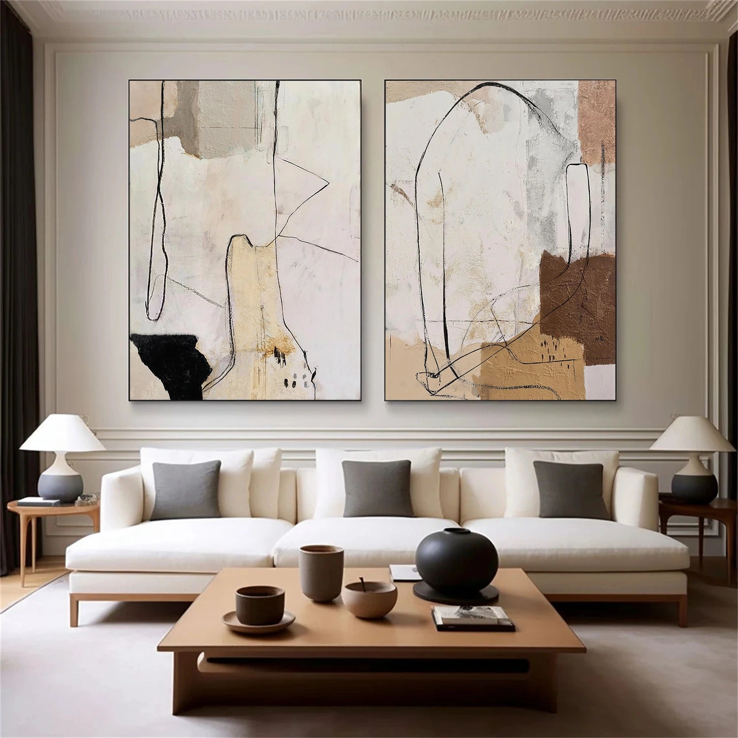 Abstract Canvas Wall Art Set of 2#AP379