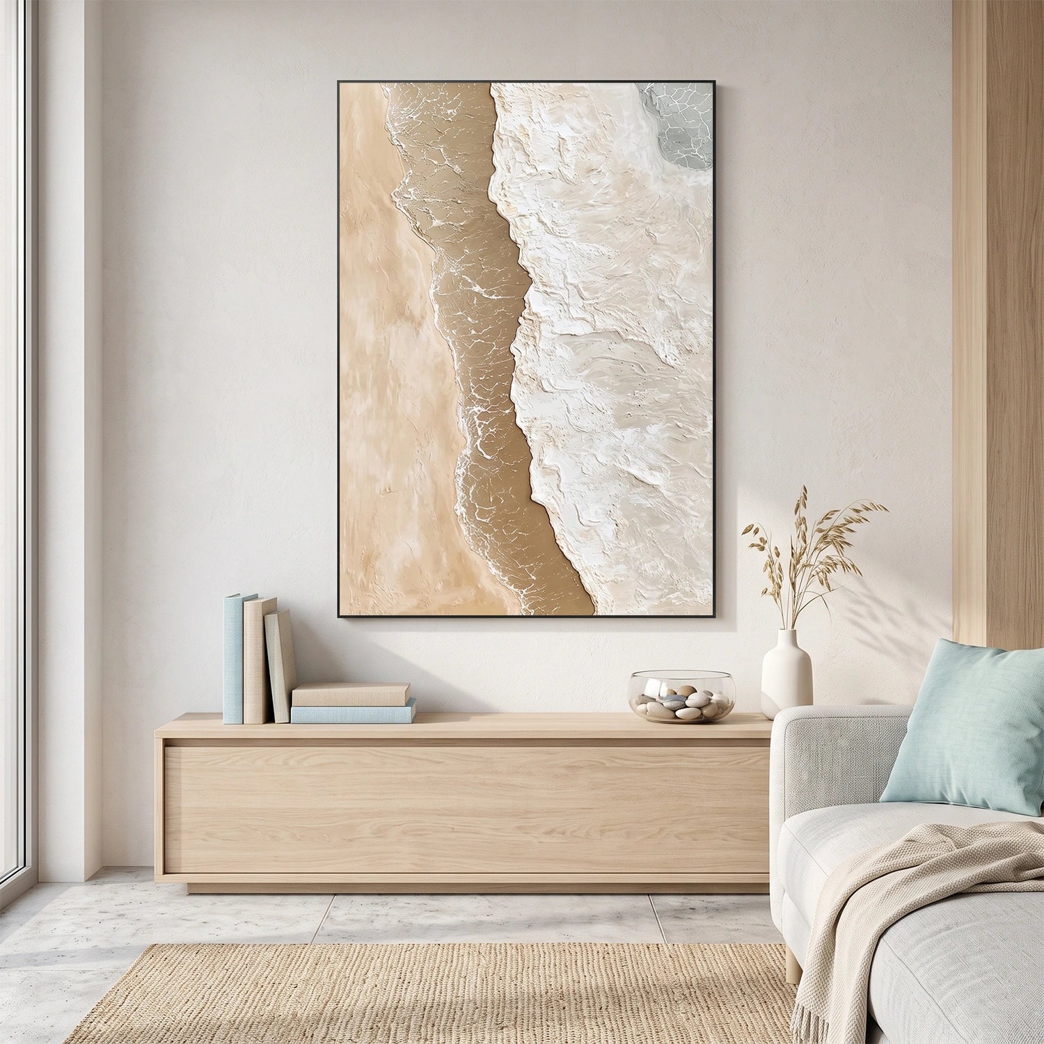 Ocean And Sky Abstract Textured Wall Art #OS167