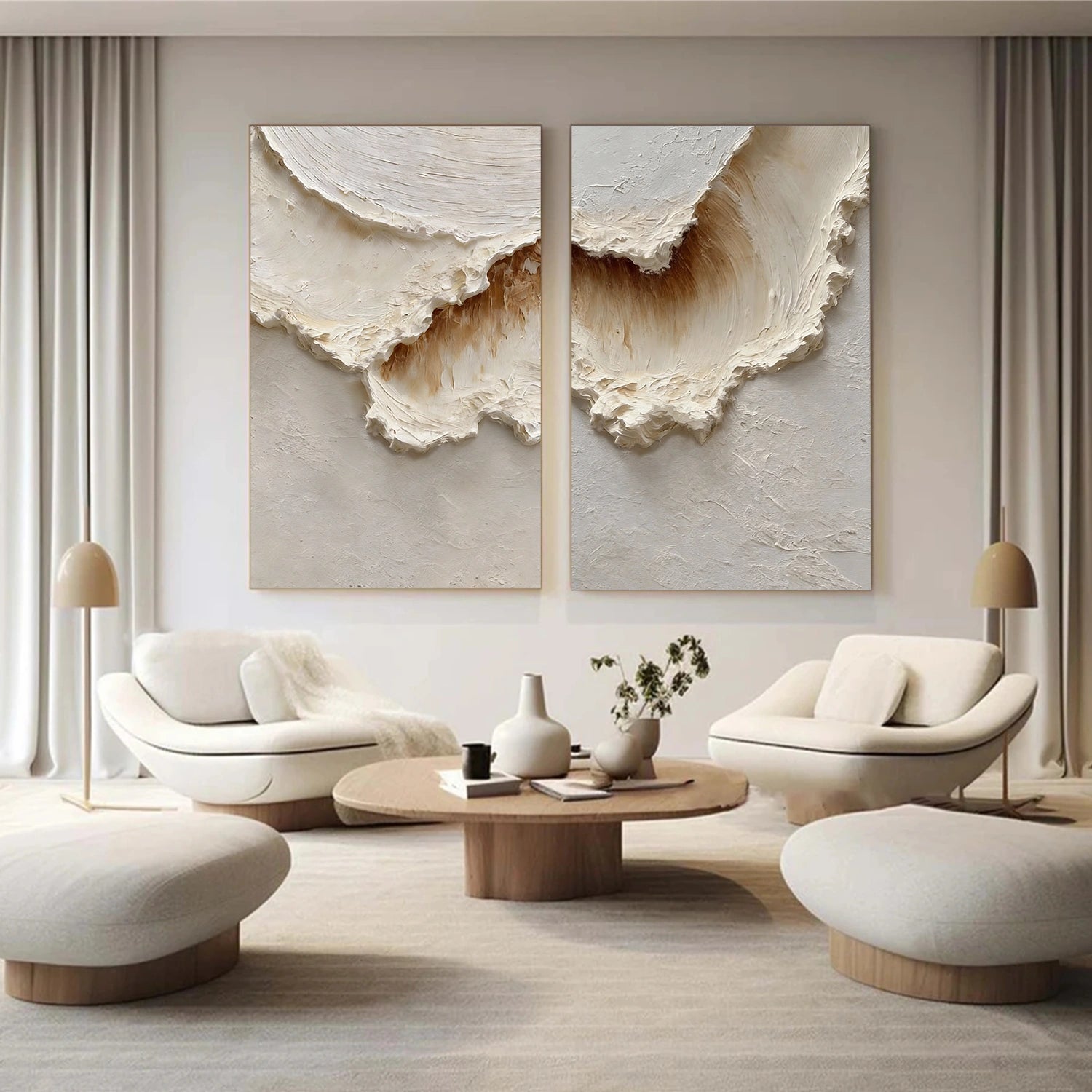 Ocean Abstract Textured Wall Art Set of 2 #OP047