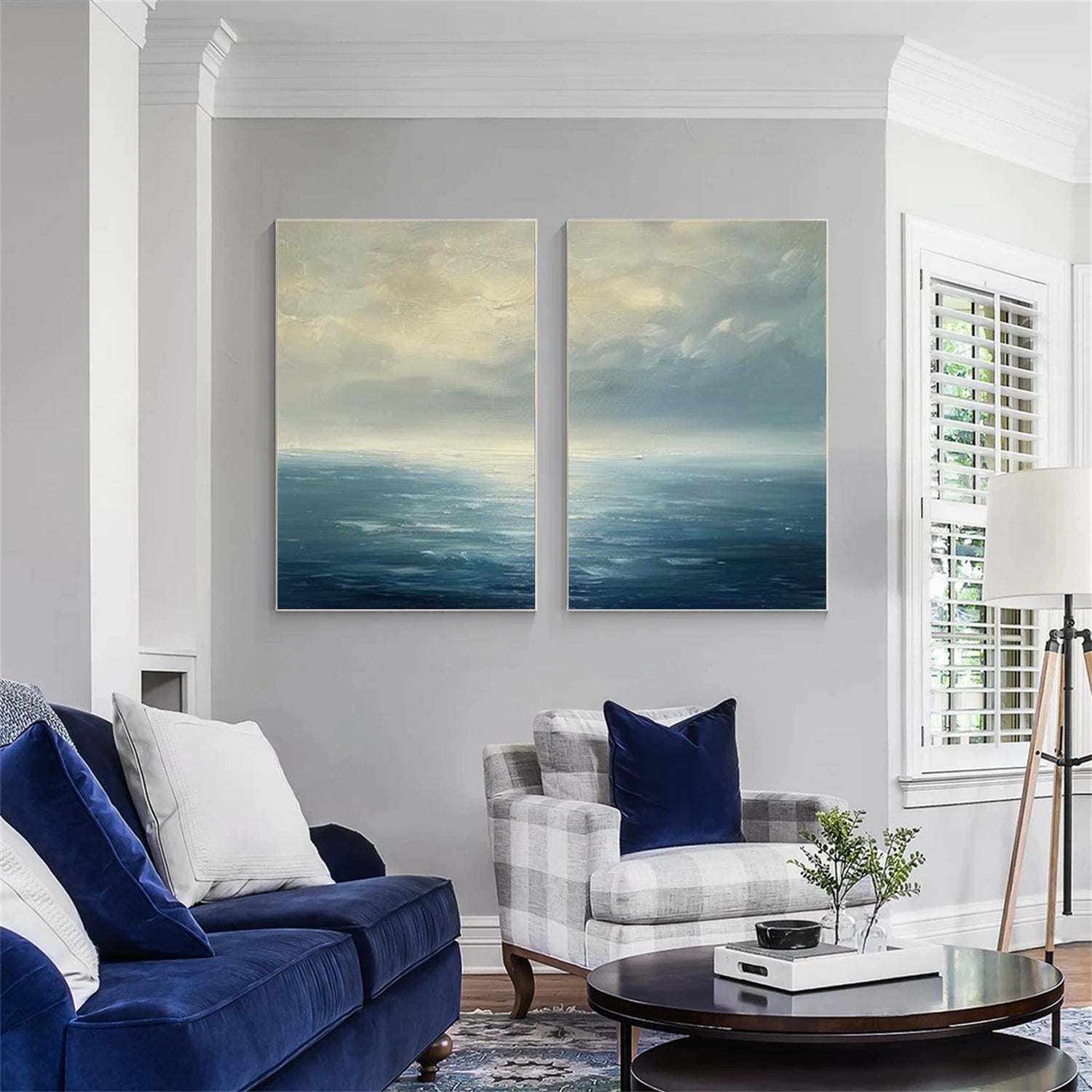 Ocean And Sky Abstract Wall Art Set of 2 #OS121