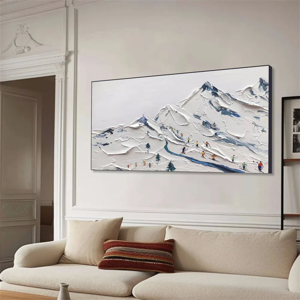Skiing Sports Textured Painting Canvas #MS003
