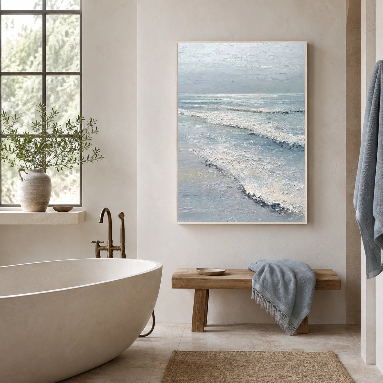 Ocean And Sky Abstract Textured Wall Art #OS191