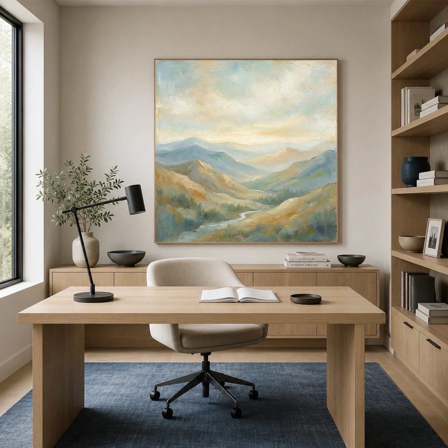 Abstract Mountain Textured Canvas Art #MO063