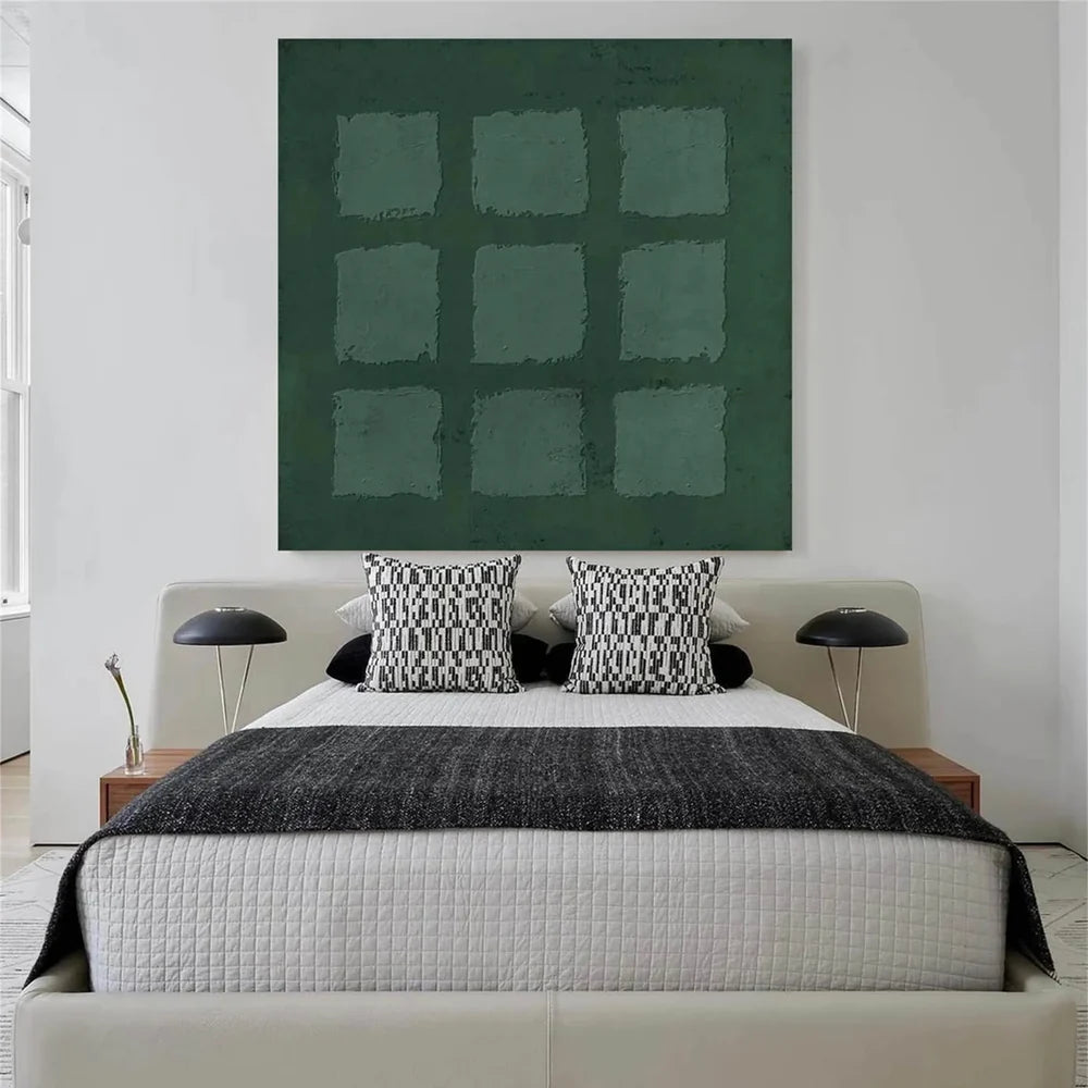 Green Minimalist Textured Painting Canvas #MT093
