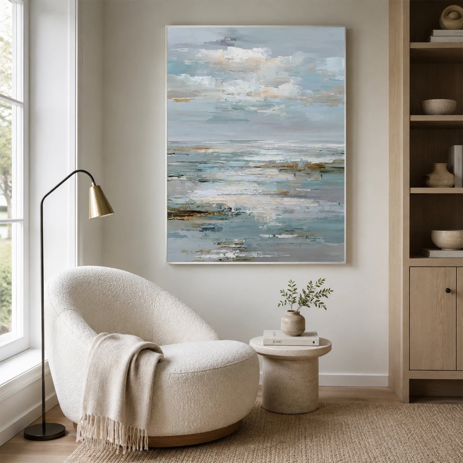 Ocean And Sky Abstract Textured Wall Art #OS202