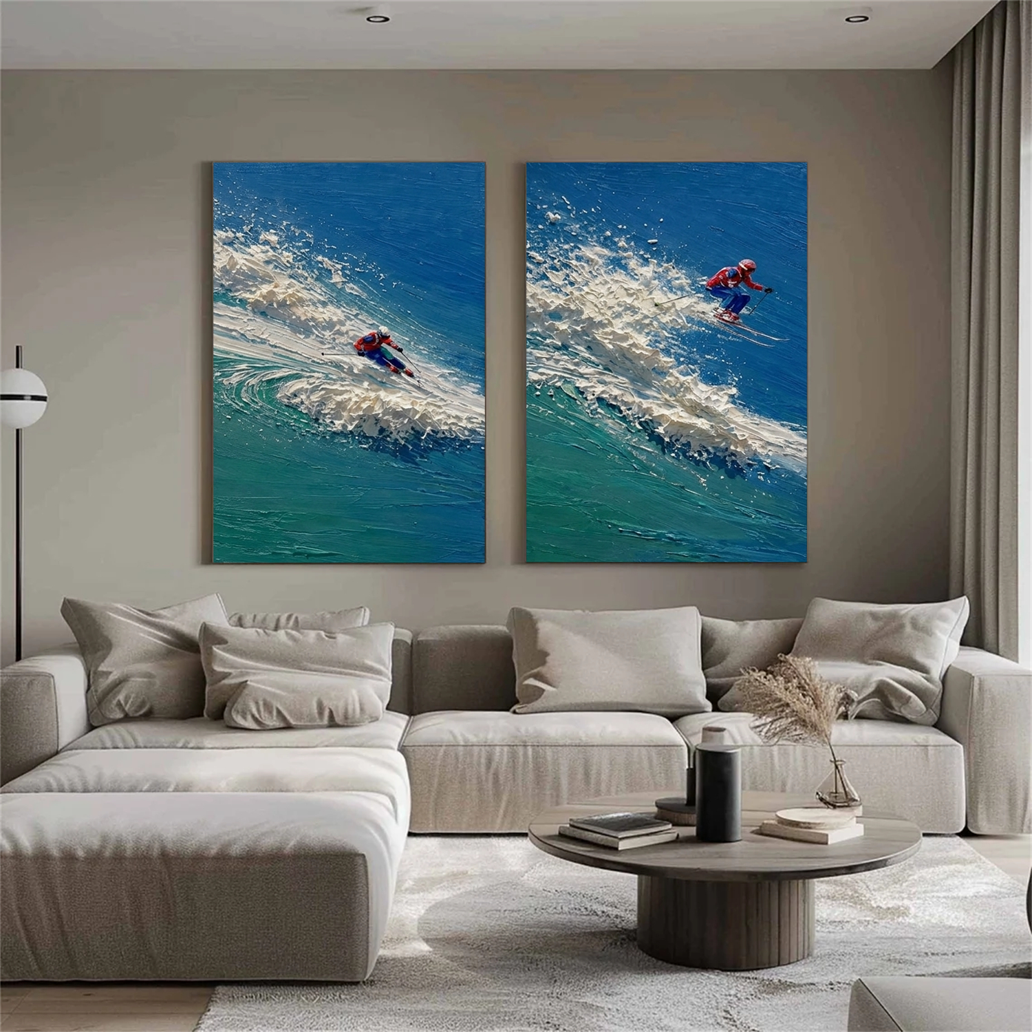 Surfing Sport Textured Wall Art Set of 2 #MS108